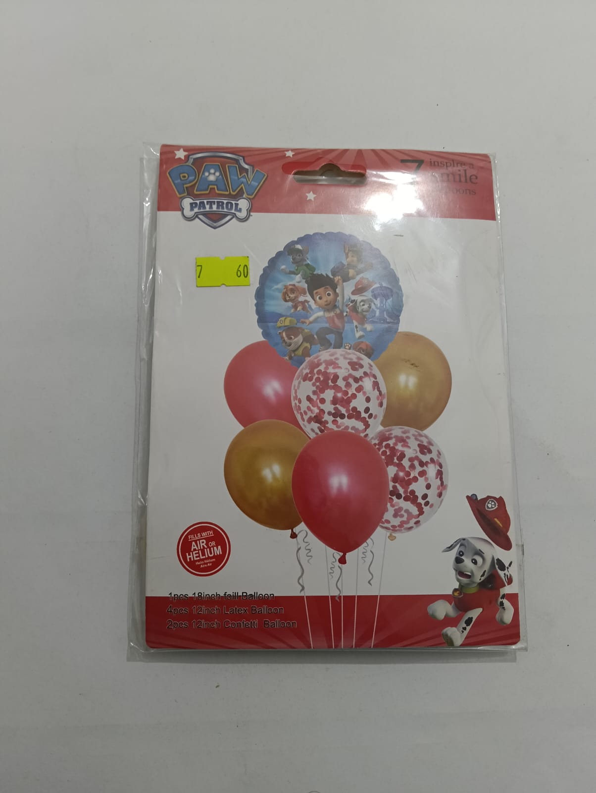 PAW PATROL SET OF 7 BALLOONS