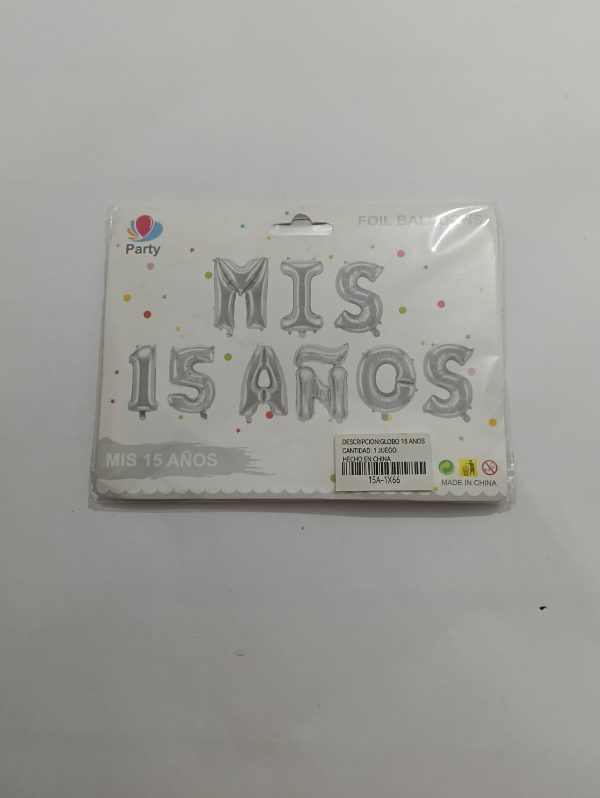 LETRERO GLOBO XV AÑOS