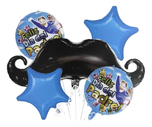 SET DE 5 GLOBOS FELIZ DIA DEL PADRE HAZ CLICK