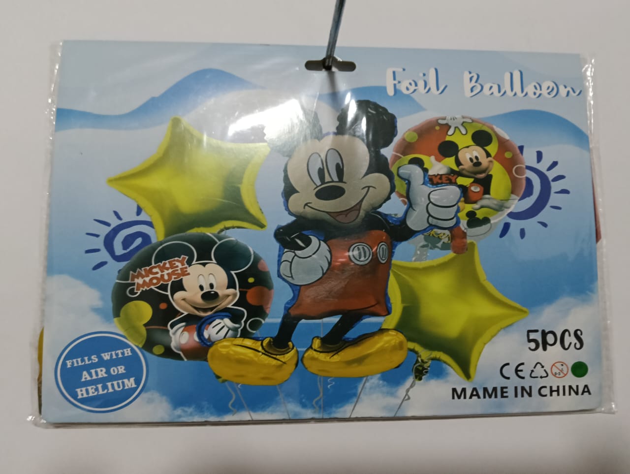 MICKEY MOUSE SET DE 5 GLOBOS METÁLICOS