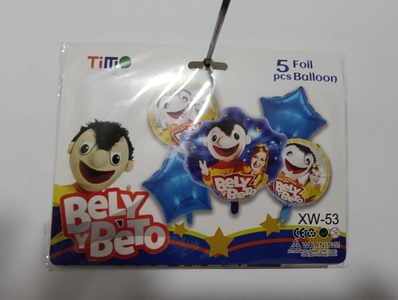 BELY Y BETO SET 5 GLOBOS METÁLICOS