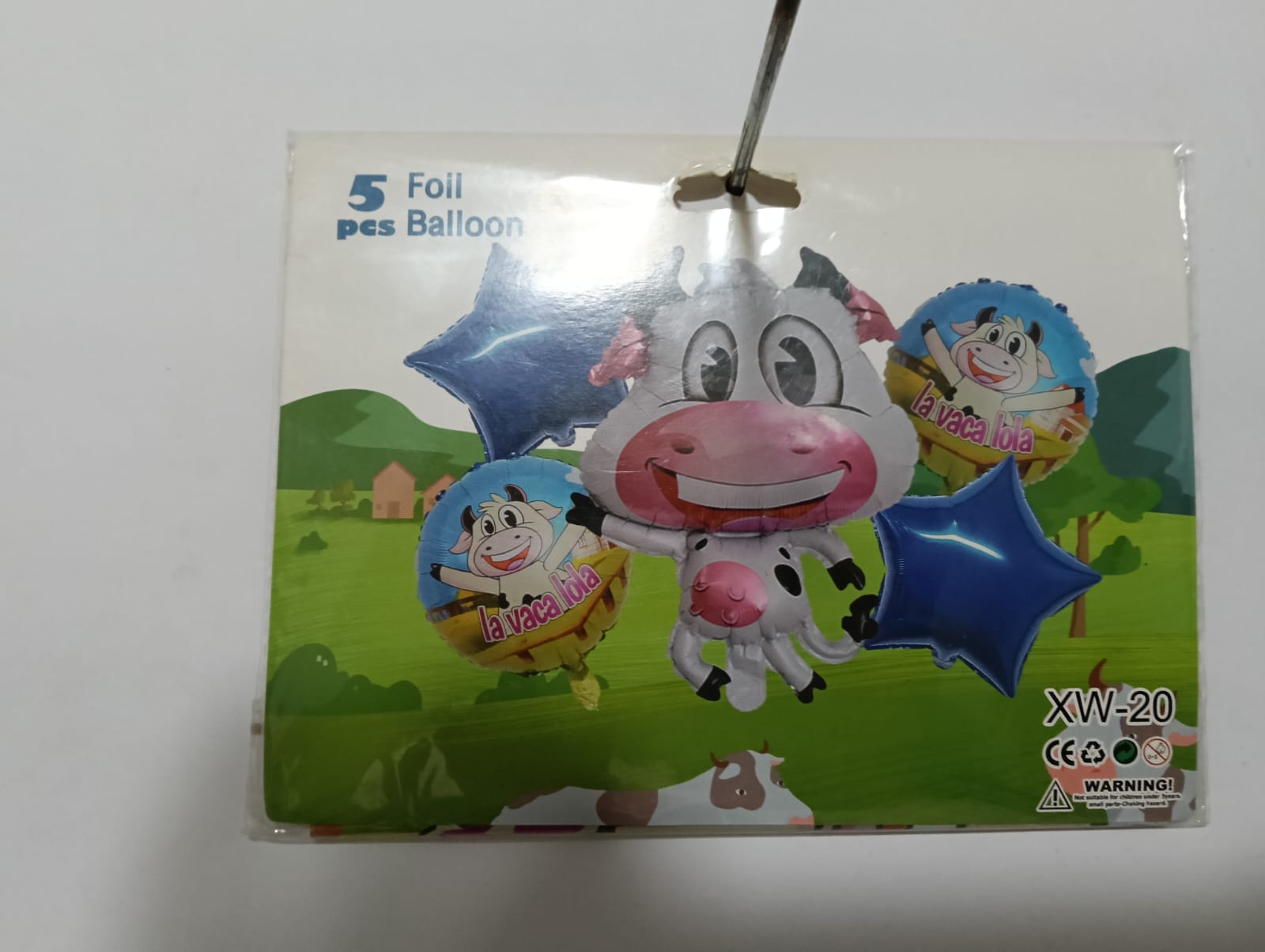VACA LOLA SET DE 5 GLOBOS METÁLICOS
