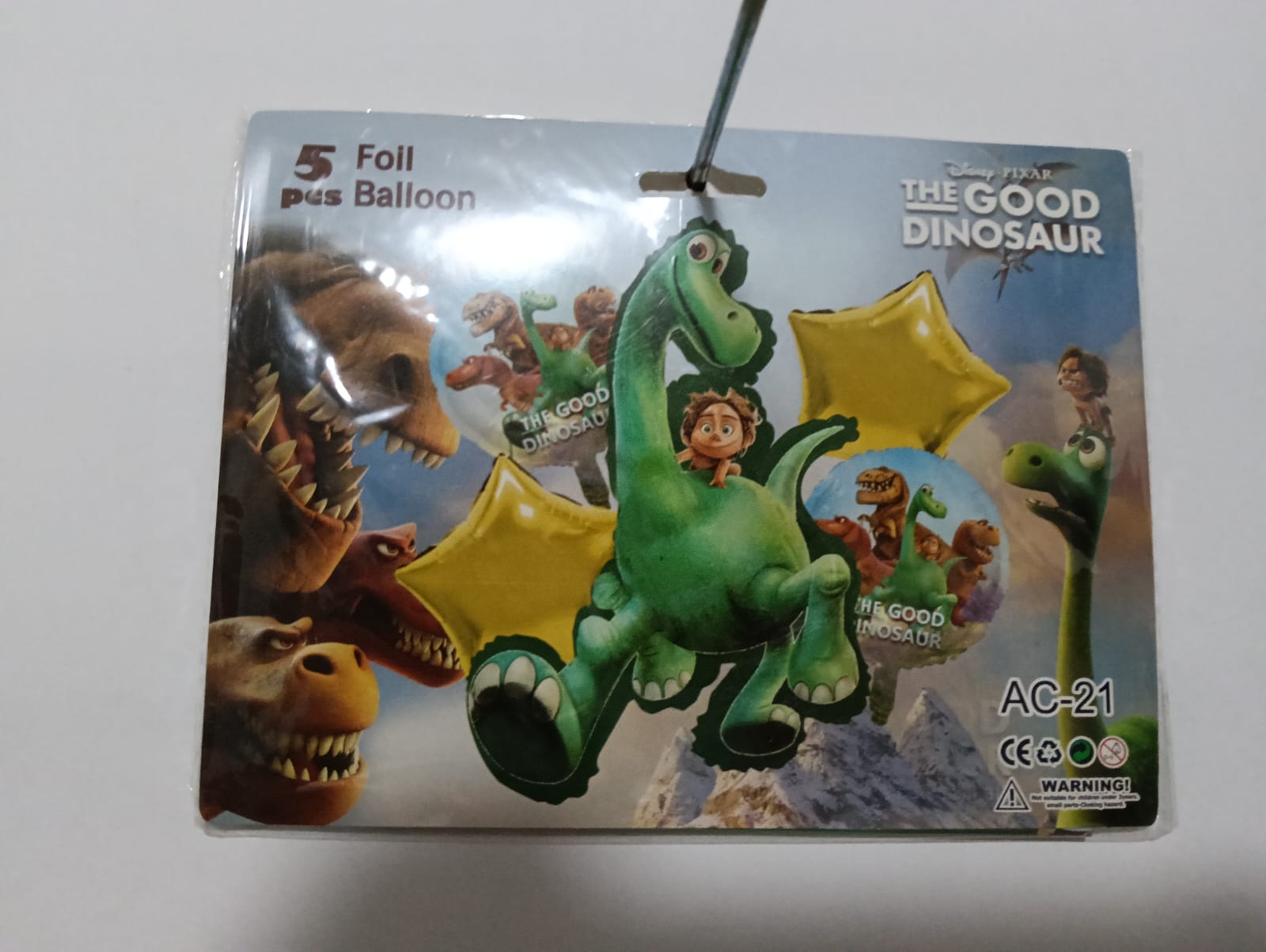 UN GRAN DINOSAURIO SET 5 GLOBOS METÁLICOS
