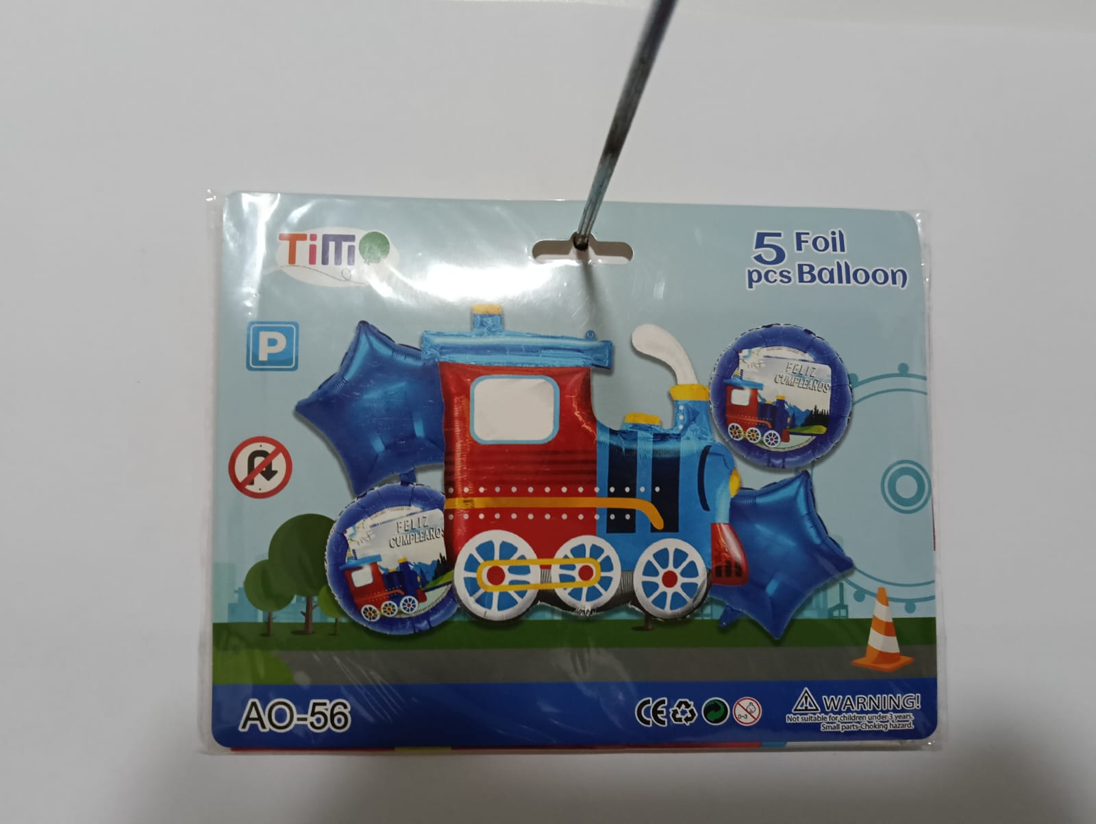 TREN SET 5 GLOBOS METÁLICOS
