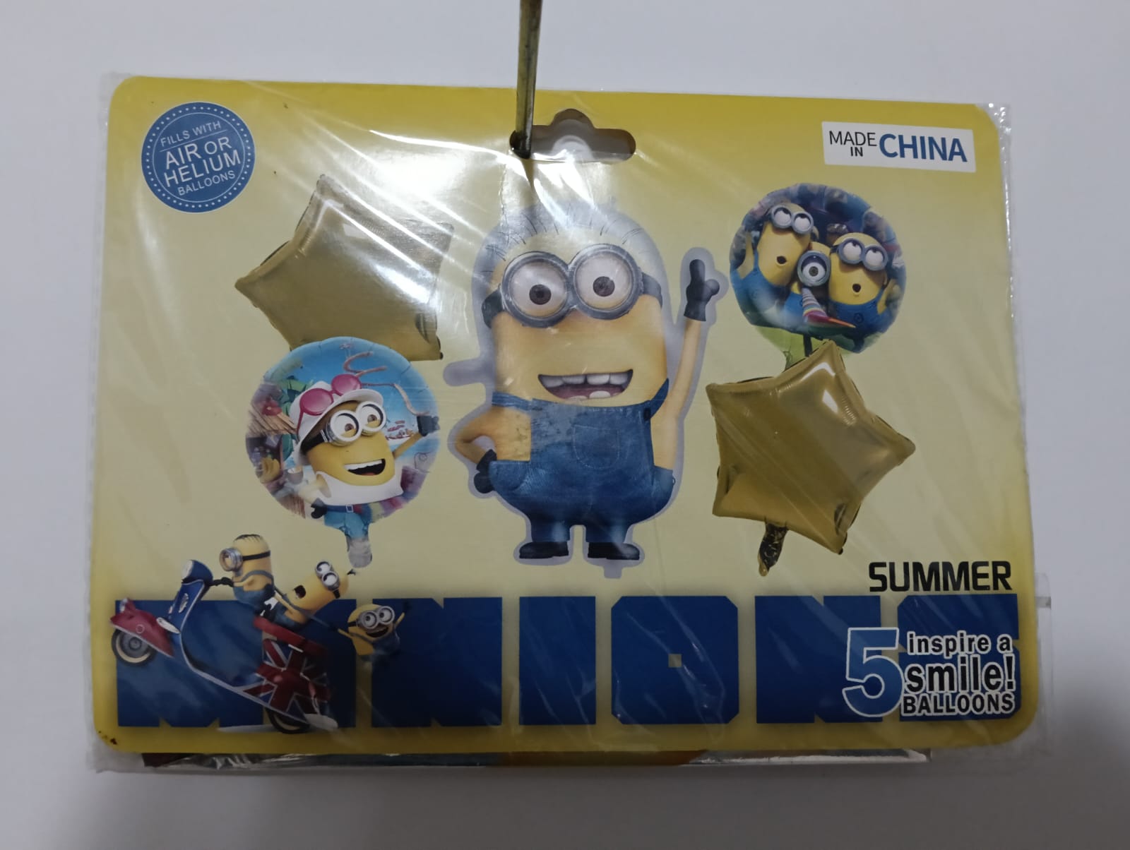 MINION SET 5 GLOBOS METÁLICOS