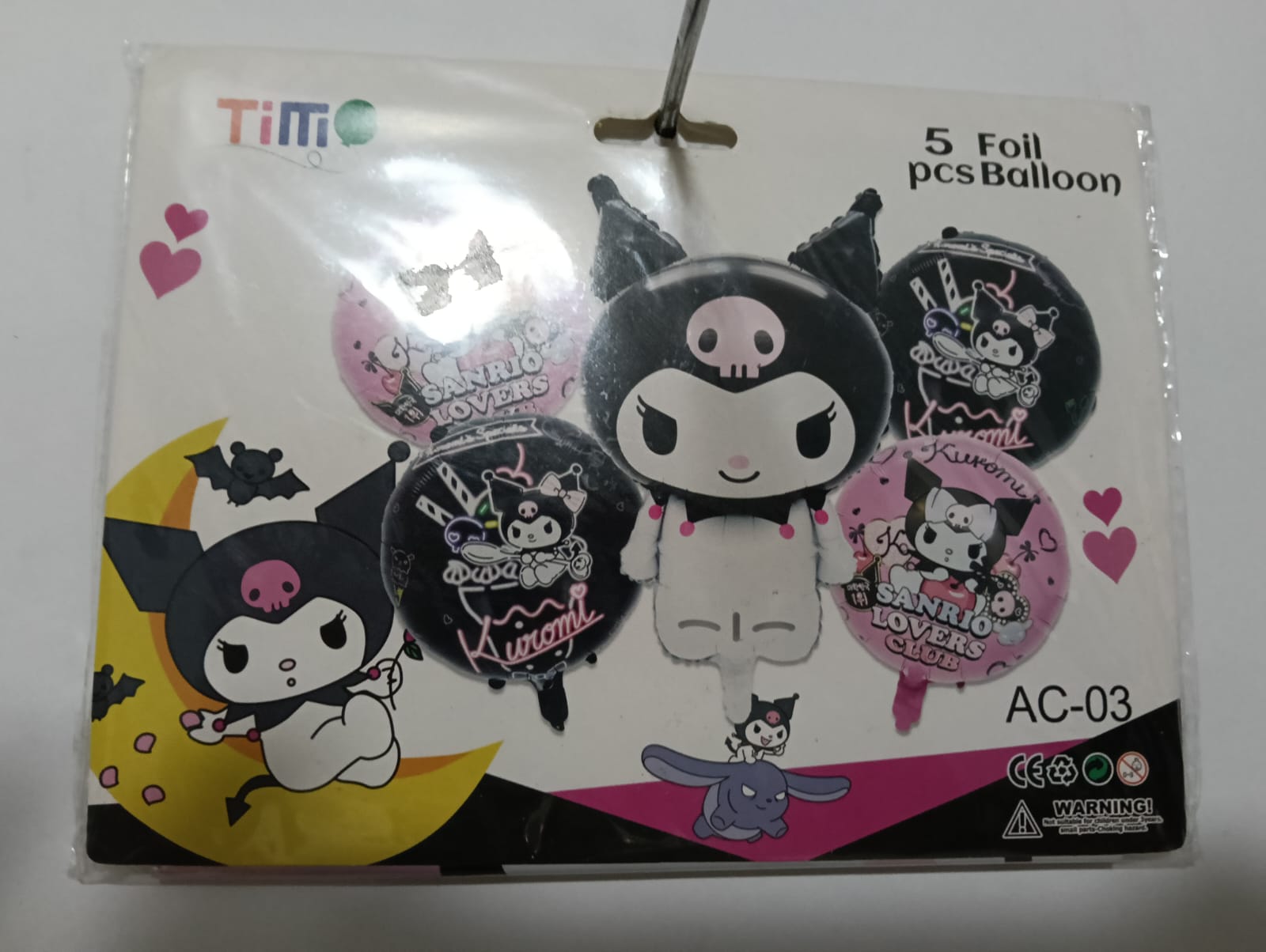 KUROMI SET 5 GLOBOS METÁLICOS