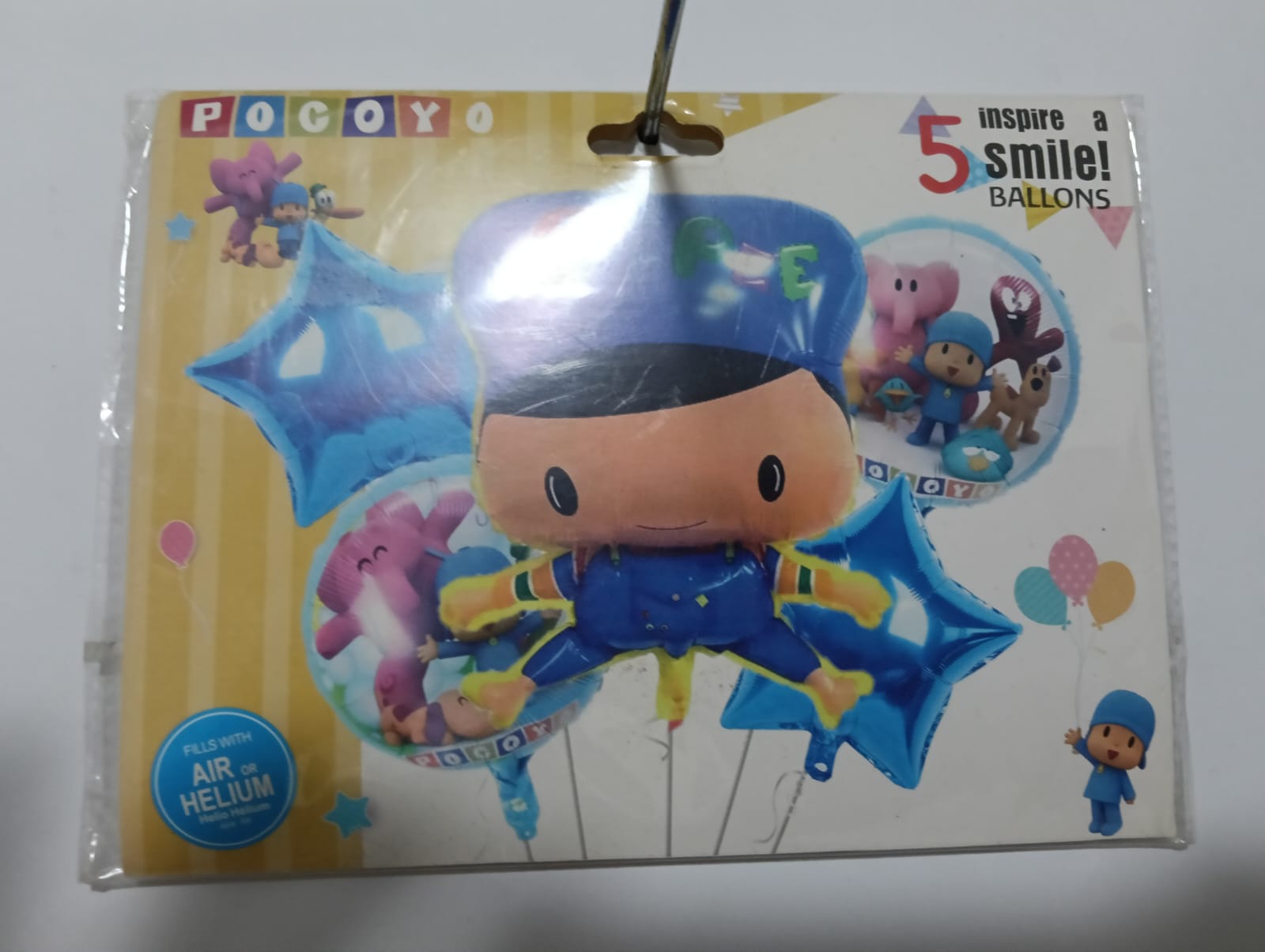 POCOYO SET 5 GLOBOS METÁLICOS