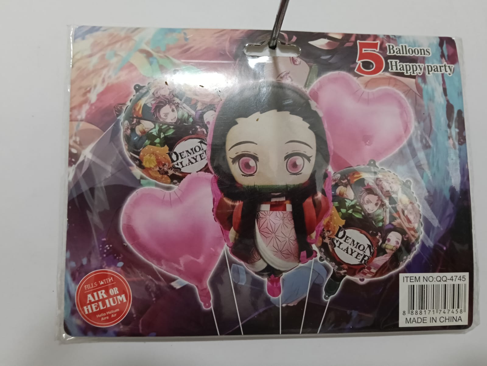 NESUKO DEMON SLAYER SET 5 GLOBOS METÁLICOS
