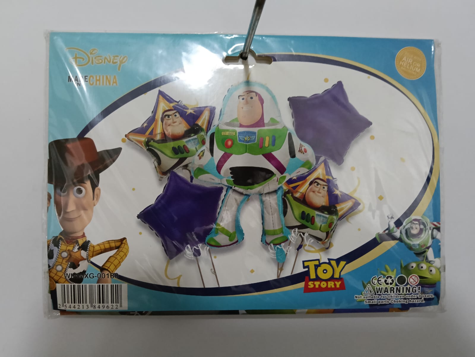 BUZZ LIGHTYEAR TOY STORY  SET 5 GLOBOS METÁLICOS