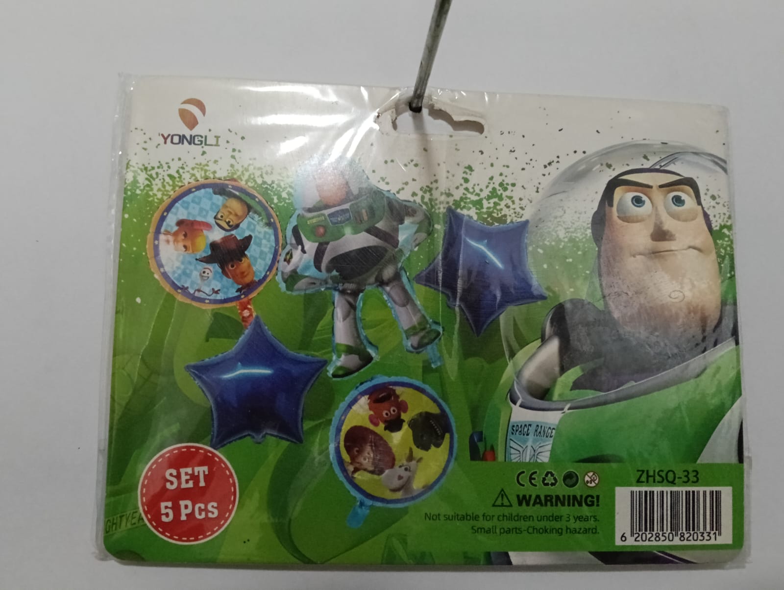 BUZZ LIGHTYEAR TOY STORY SET DE 5 GLOBOS METÁLICOS