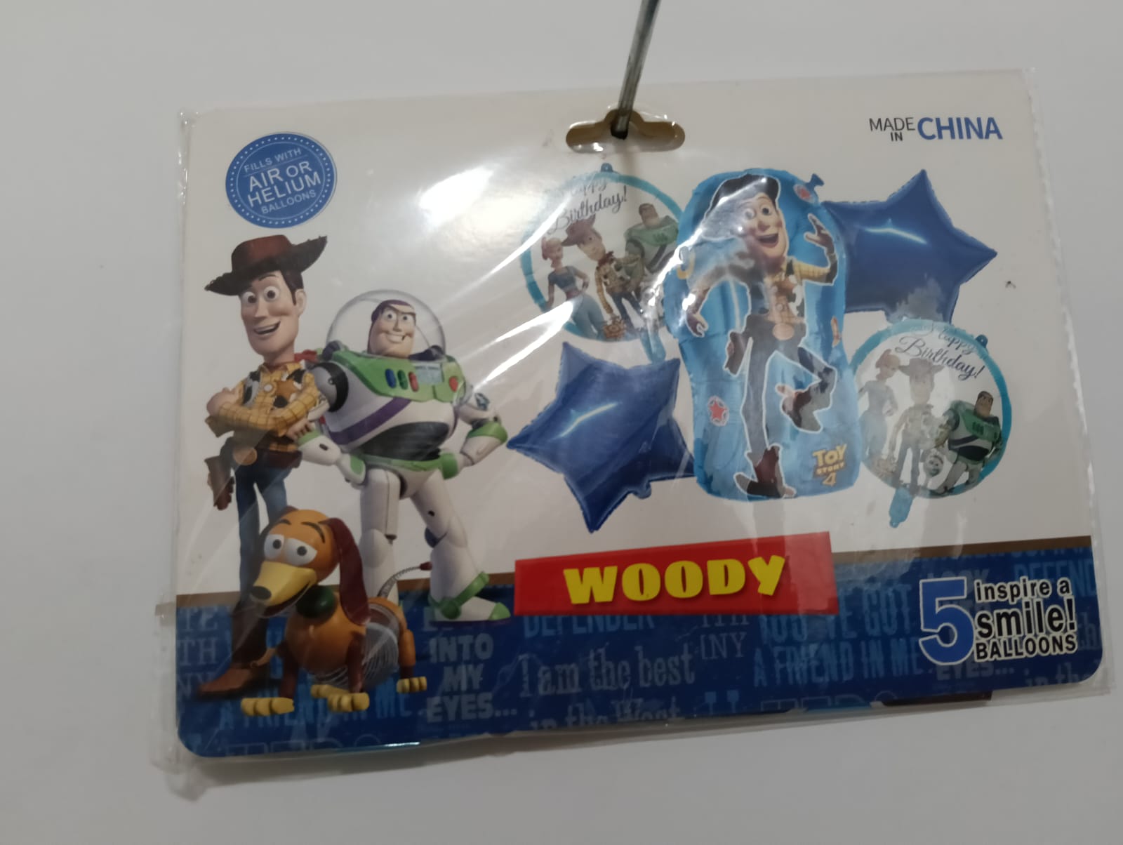WOODY TOY STORY SET DE 5 GLOBOS METÁLICOS