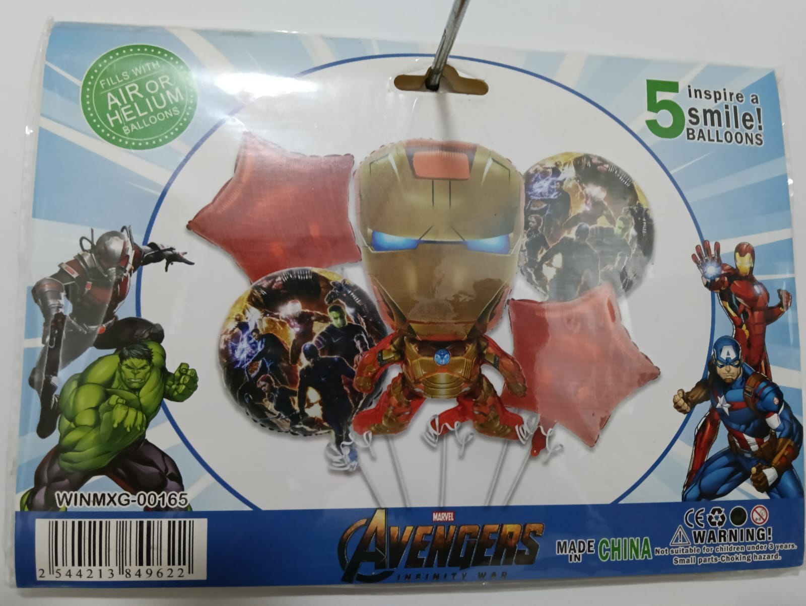 IRON MAN SET 5 GLOBOS METÁLICOS