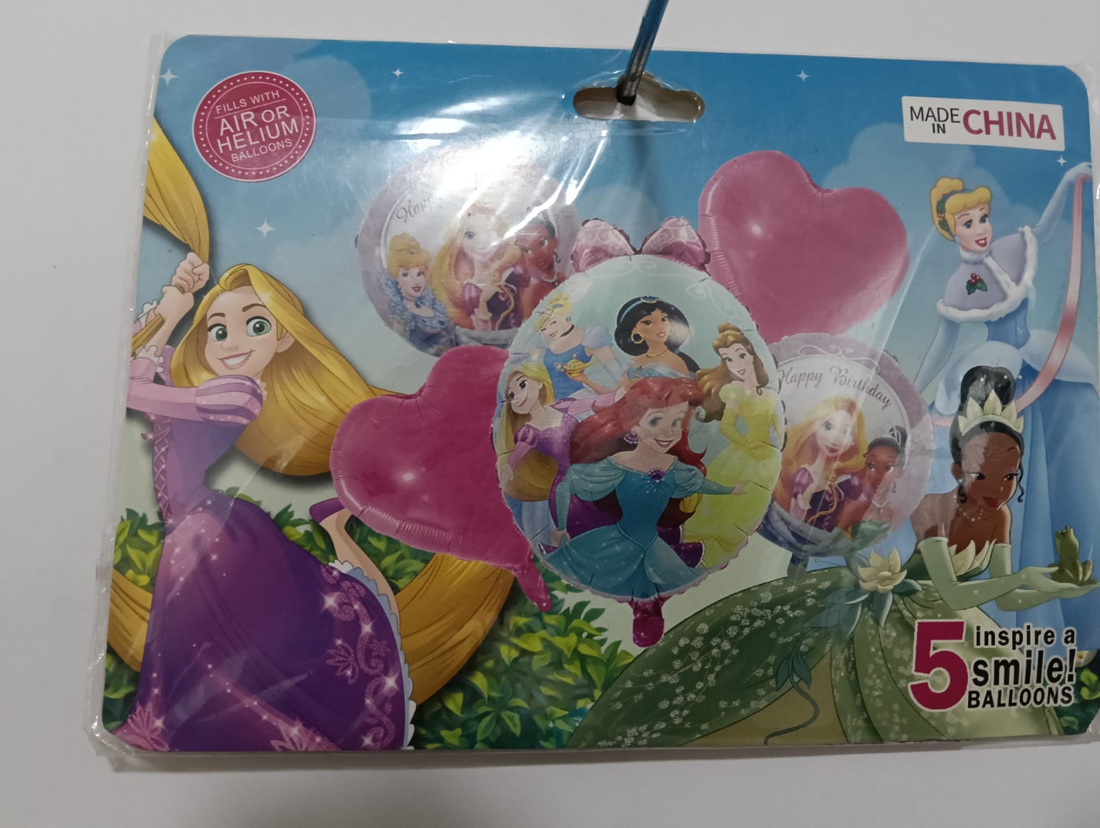 PRINCESAS SET 5 GLOBOS METÁLICOS