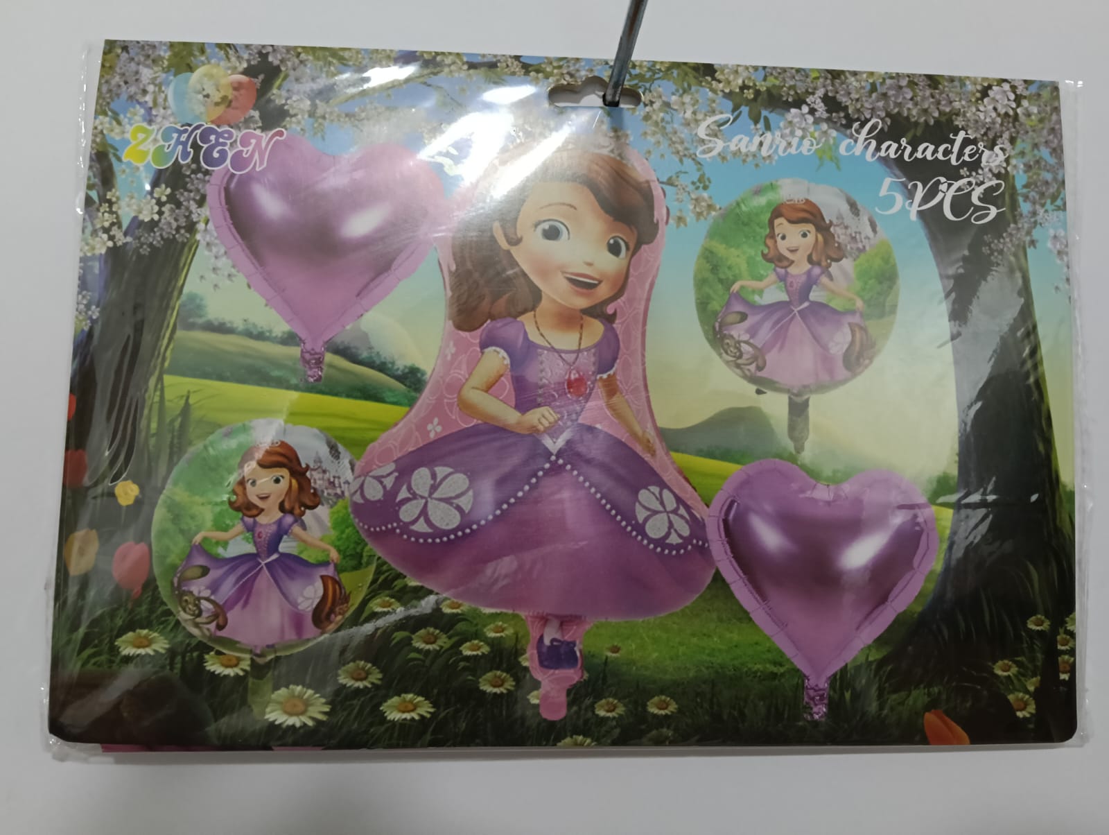 PRINCESA SOFIA SET 5 GLOBOS METÁLICOS
