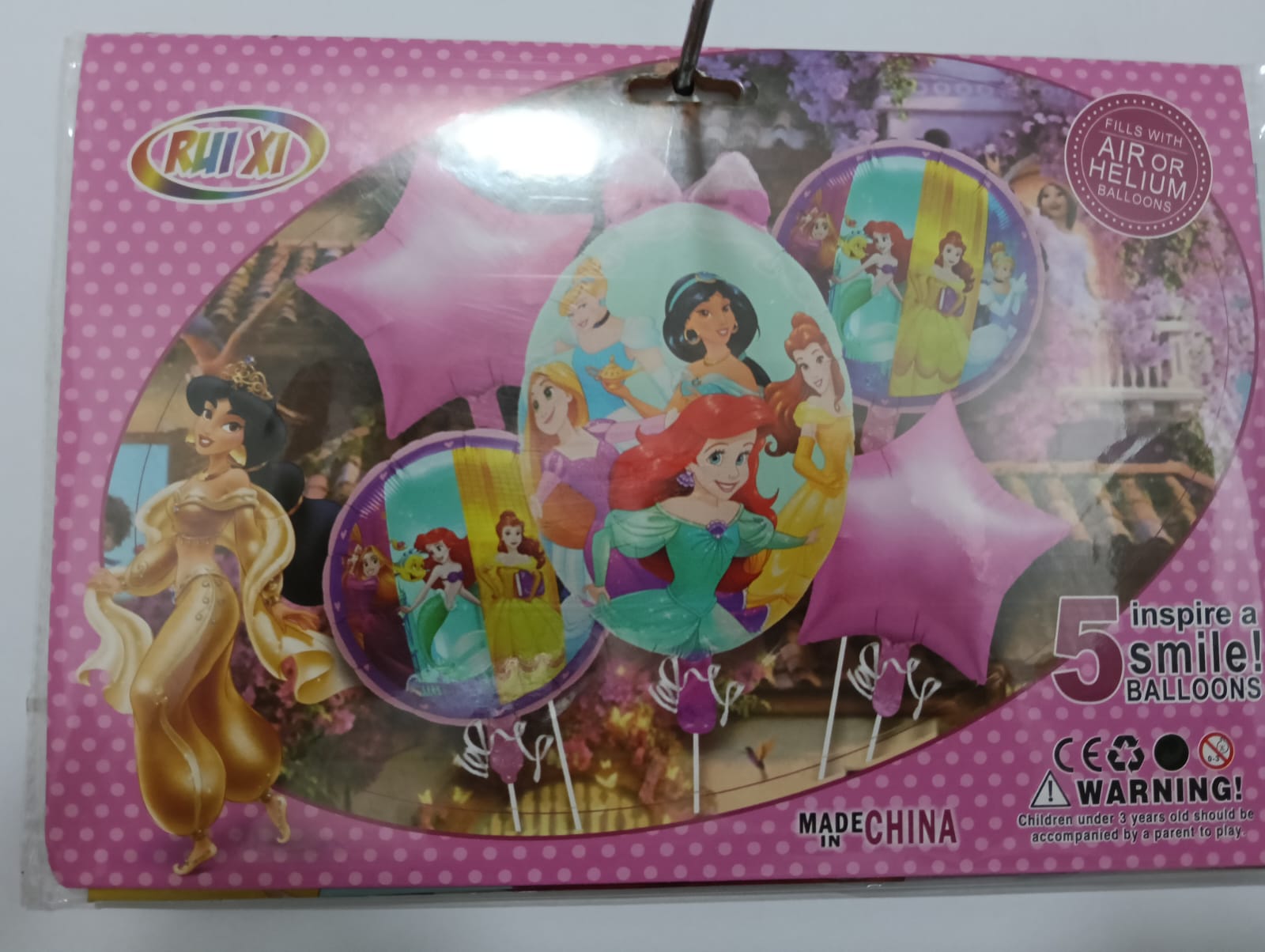 PRINCESAS SET 5 GLOBOS METÁLICOS