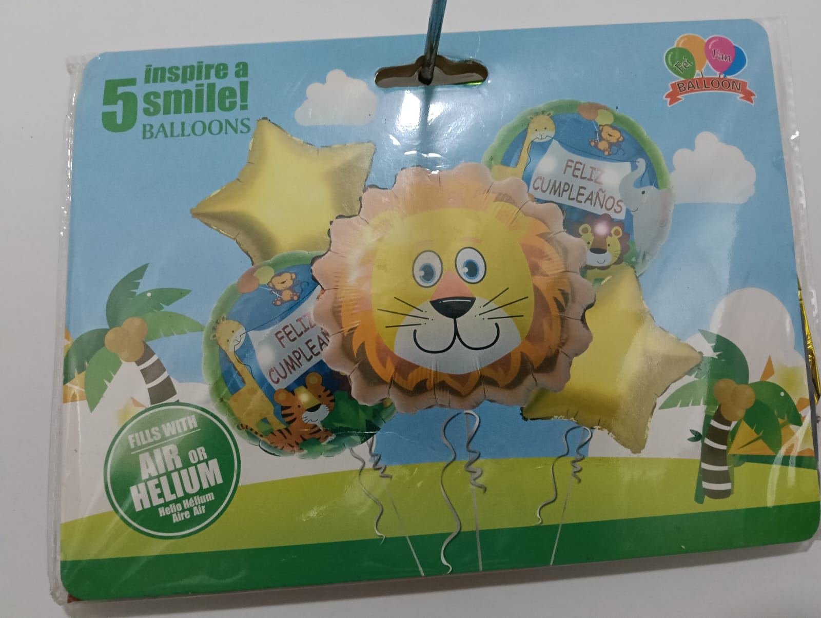 LEÓN SET 5 GLOBOS METÁLICOS