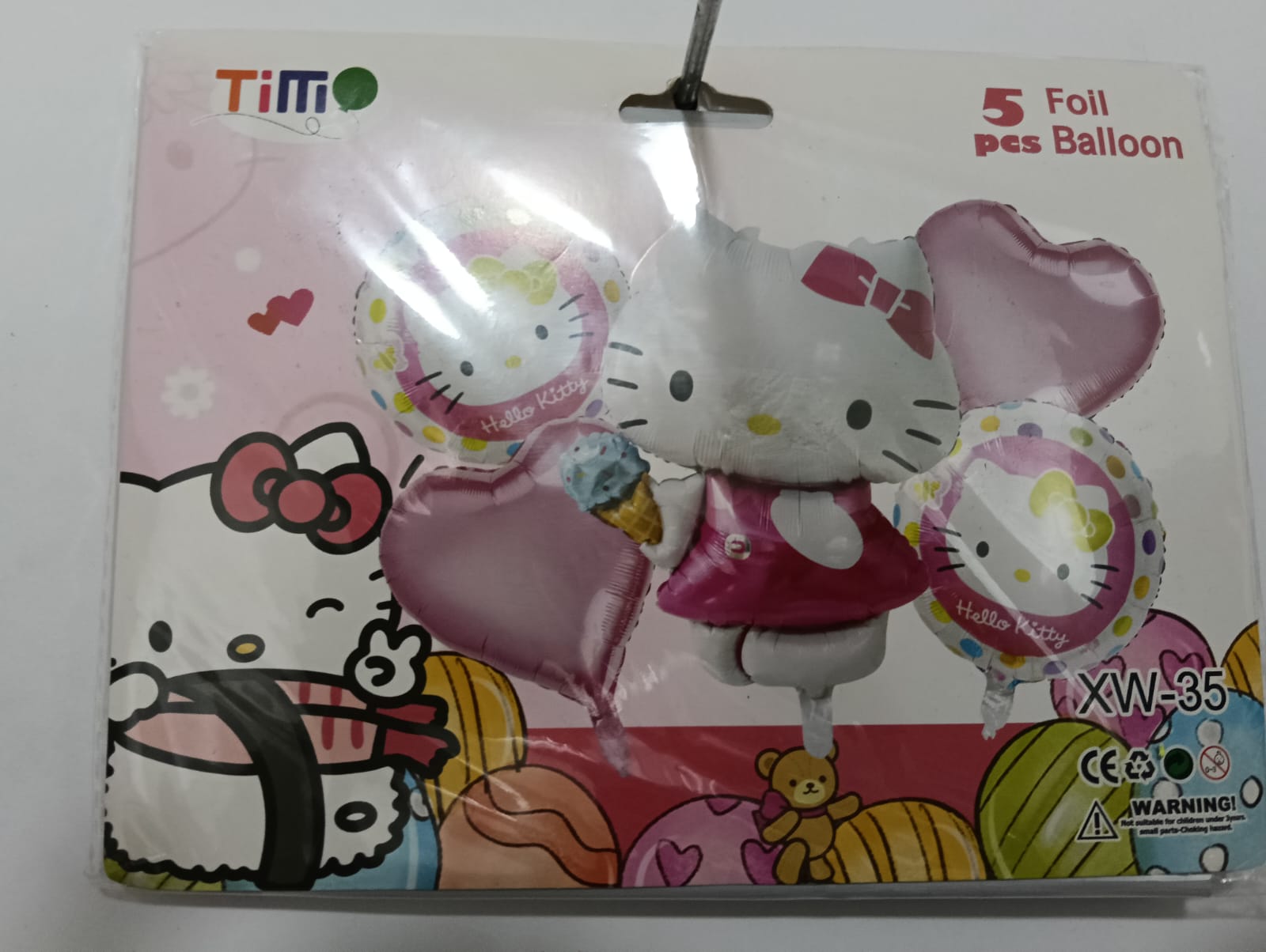 KITTY SET 5 GLOBOS METÁLICOS