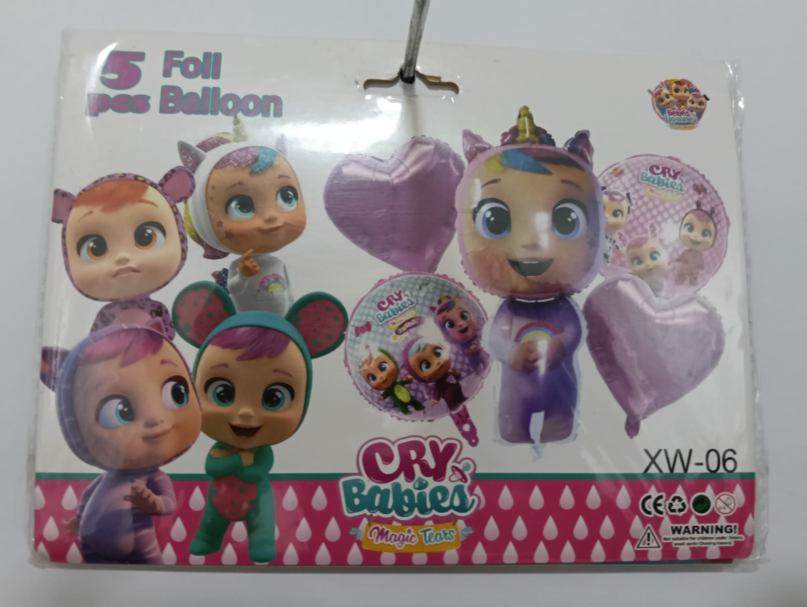 CRY BABIES BEBÉS LLORONES SET 5 GLOBOS METÁLICOS