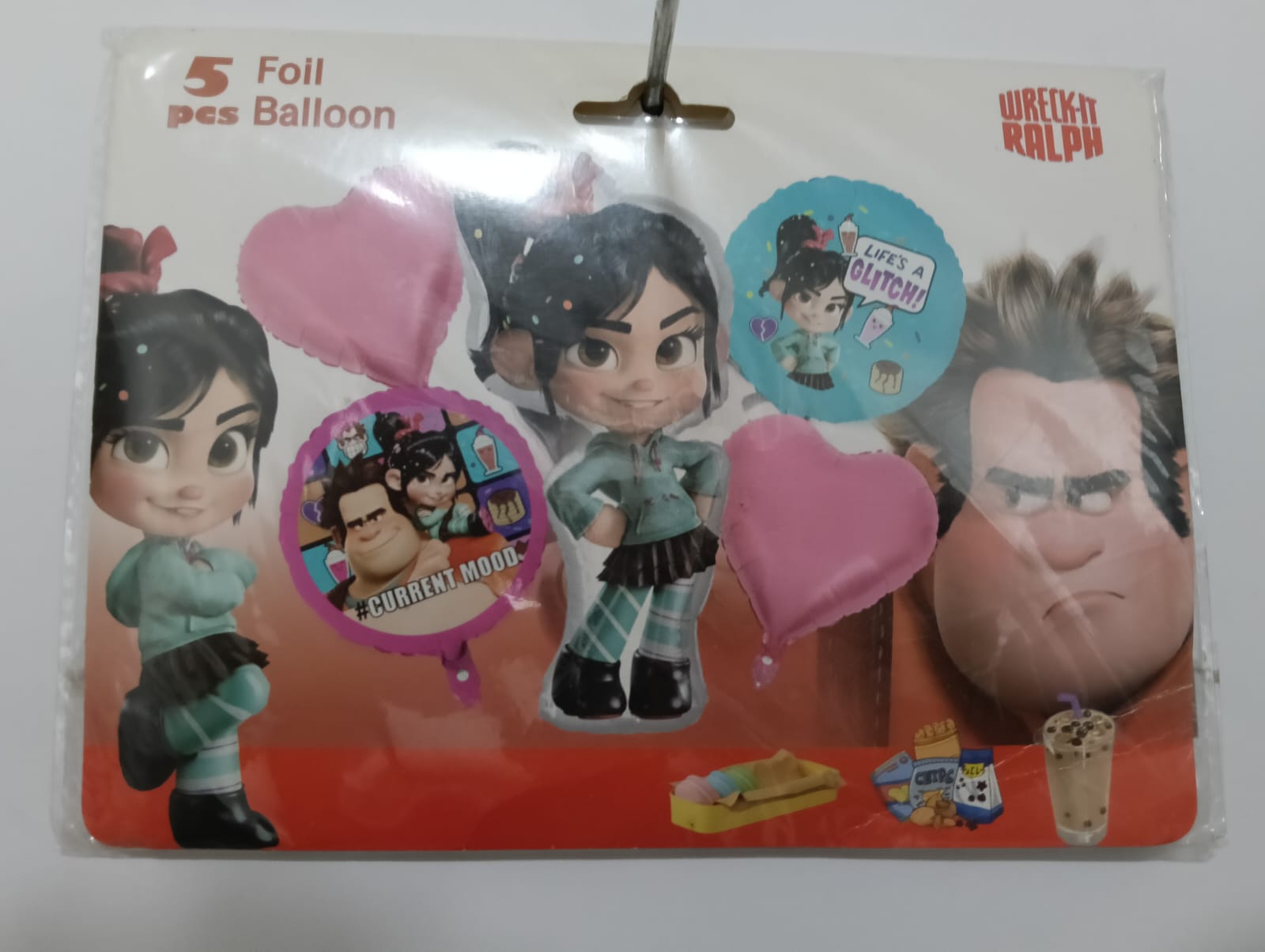 VANELLOPE RALPH EL DEMOLEDOR SET 5 GLOBOS METÁLICOS