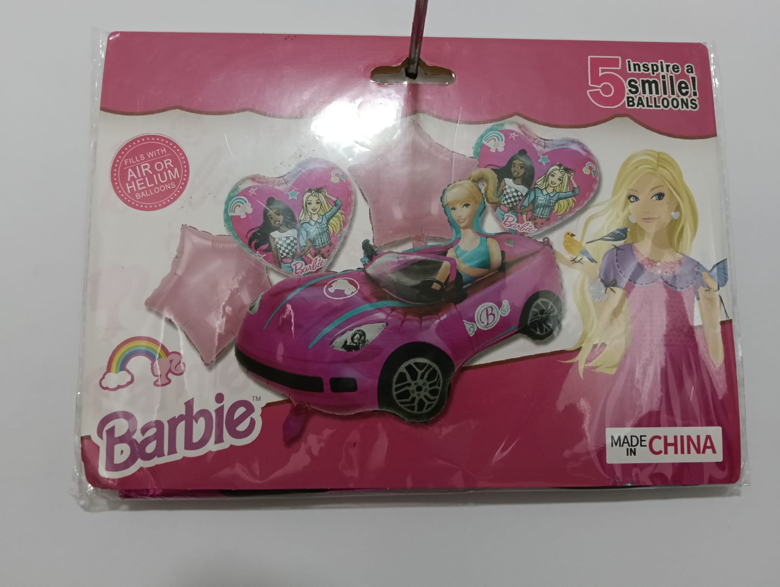 BARBIE SET 5 GLOBOS METÁLICOS