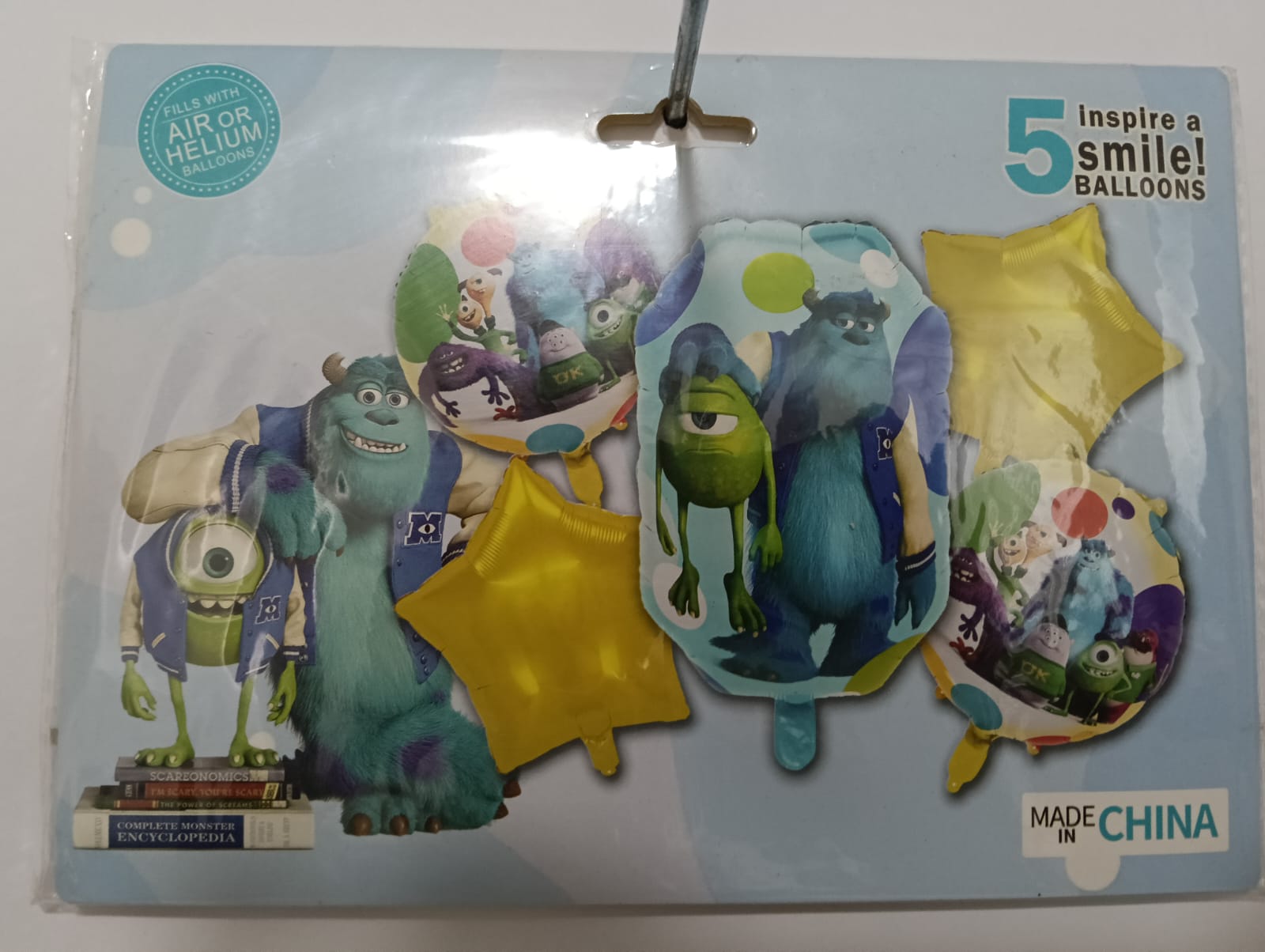 MONSTER INC SET 5 GLOBOS METÁLICOS