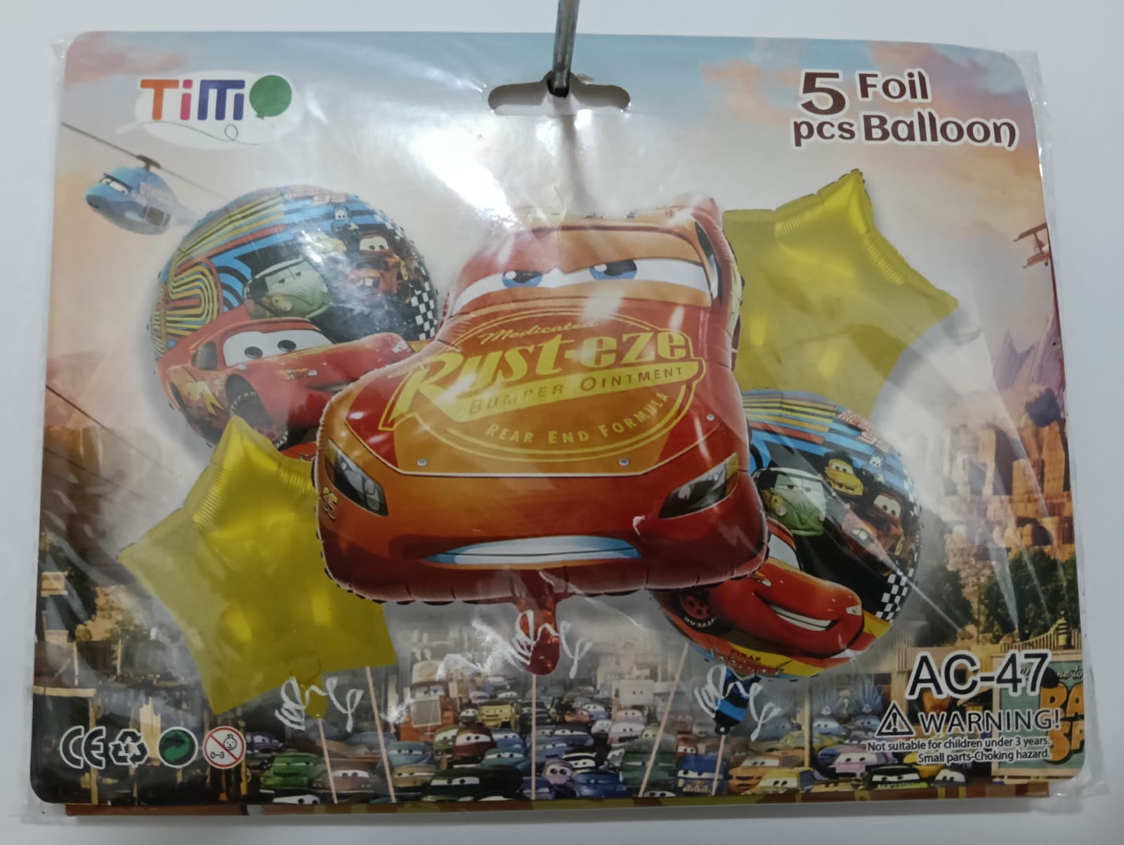 CARS SET 5 GLOBOS METÁLICOS