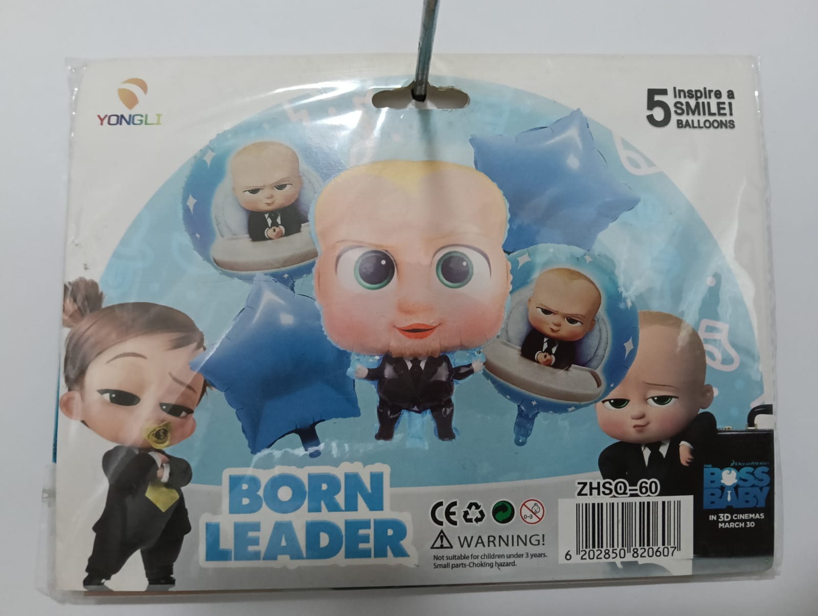 JEFE EN PAÑALES SET 5 GLOBOS METÁLICOS