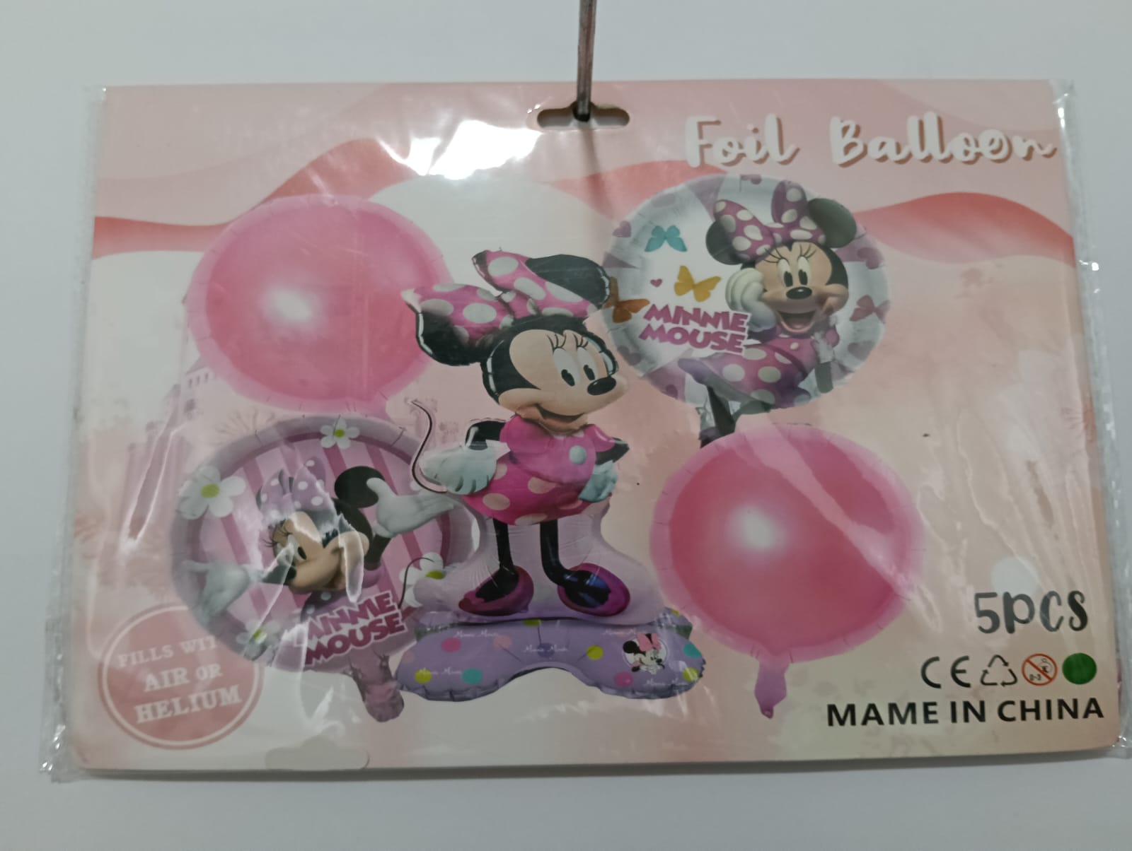 MINNIE SET DE 5 GLOBOS METÁLICOS