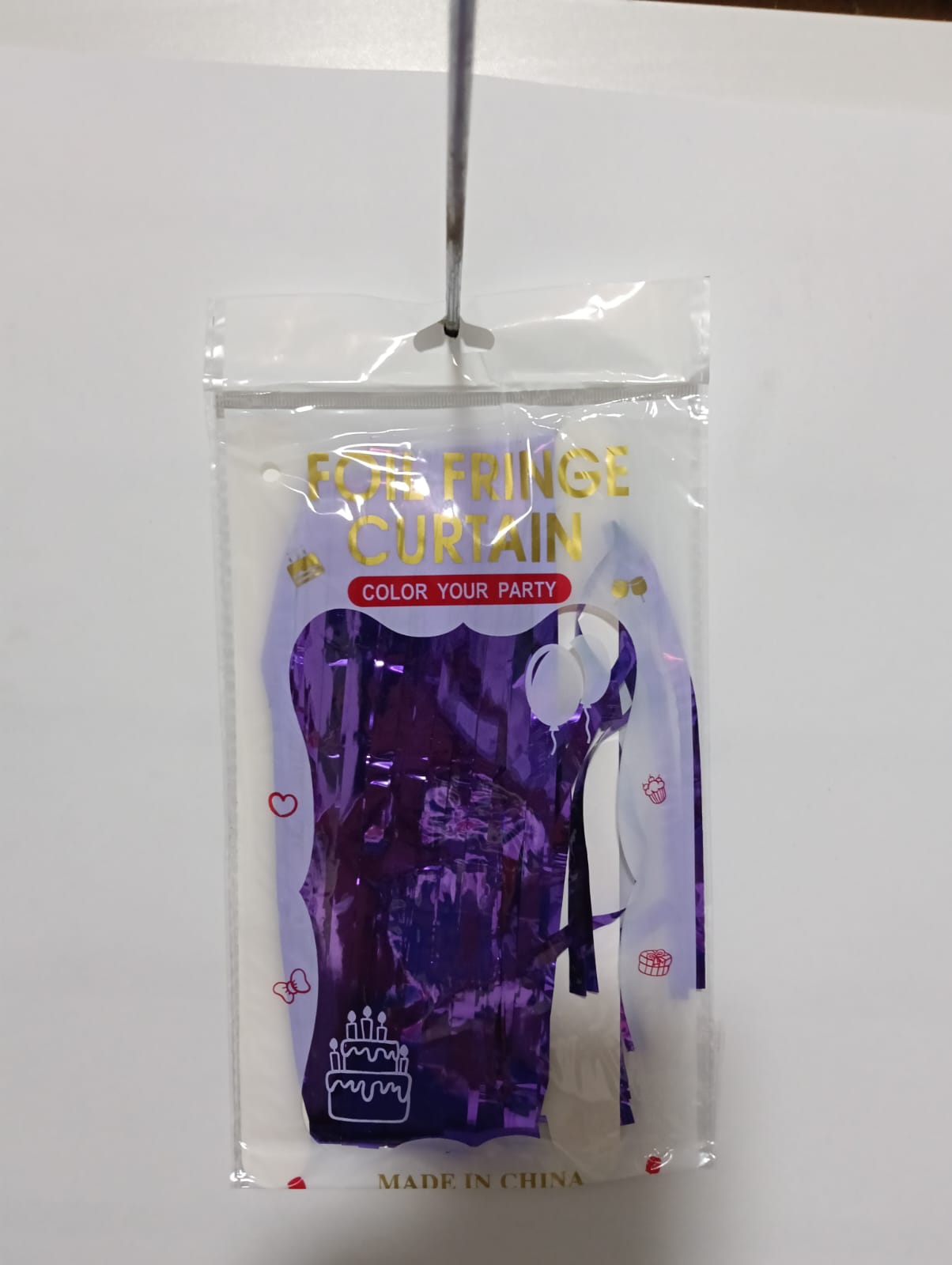 CORTINA LLUVIA MORADO FUERTE METÁLICO