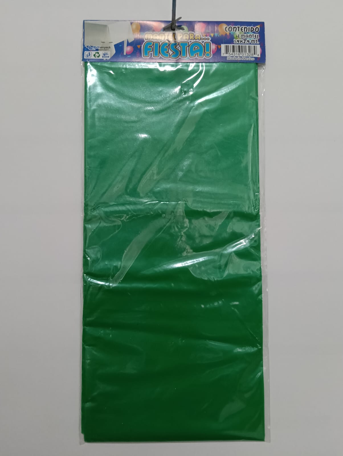 MANTEL LISO VERDE BANDERA (140X240)