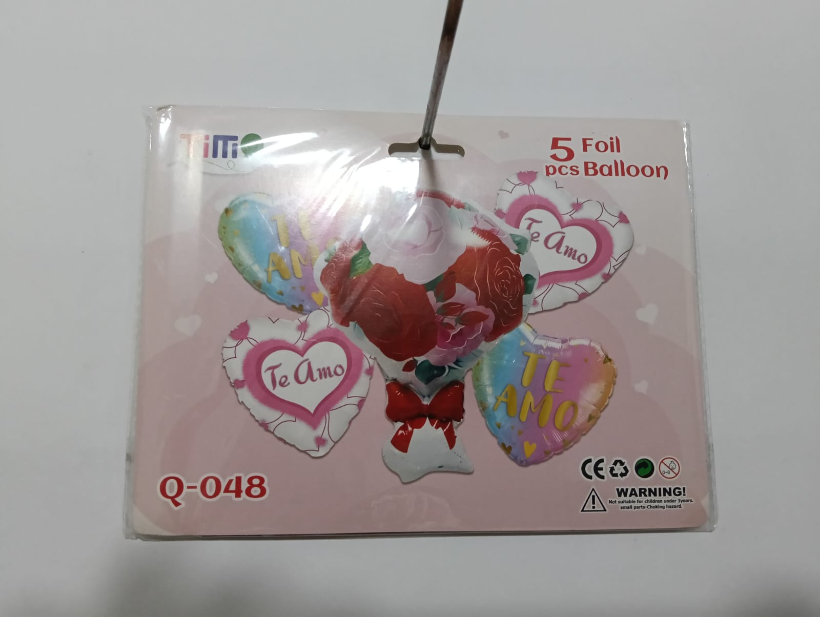 TE AMO SET DE 5 GLOBOS METÁLICOS