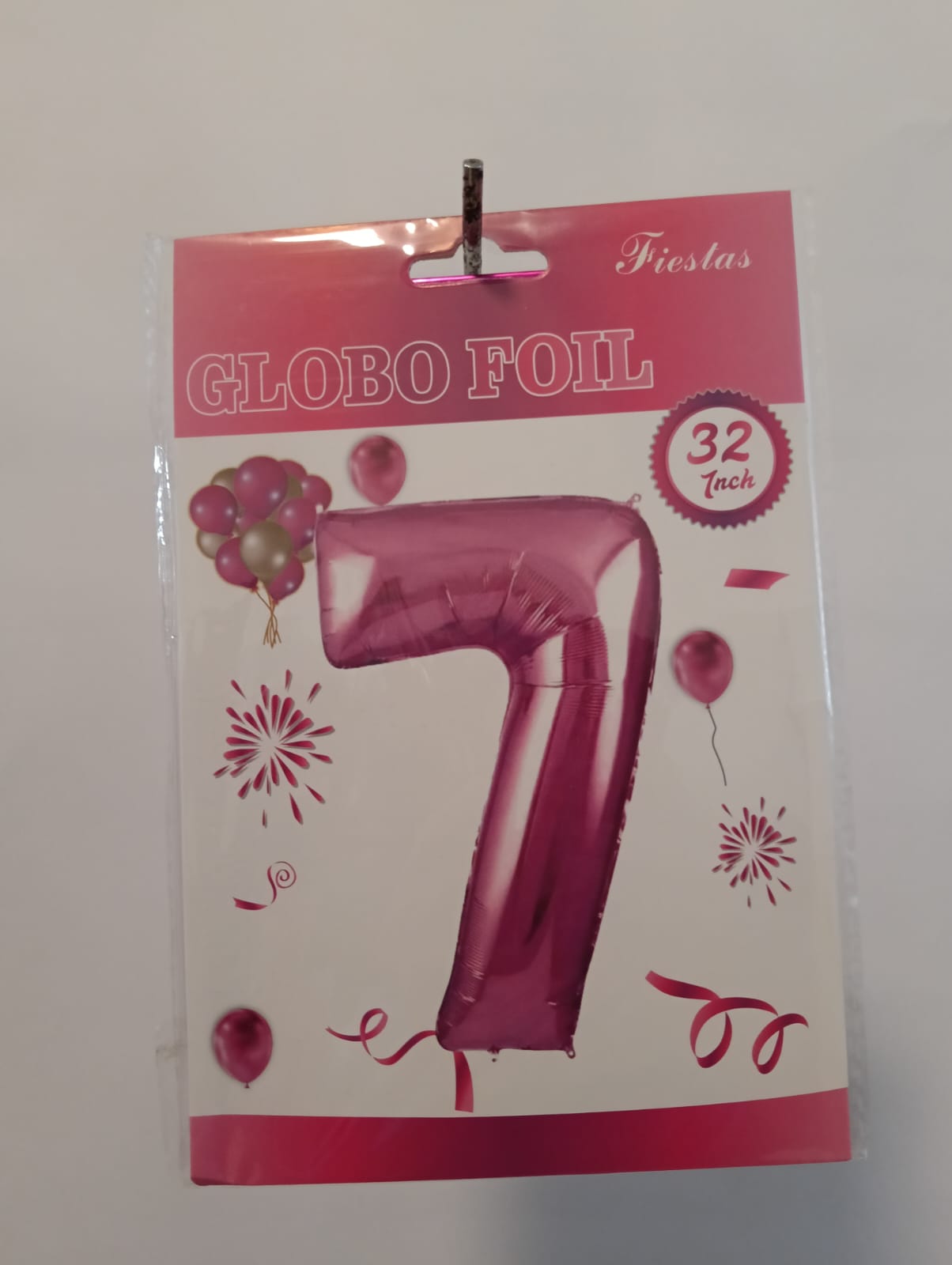 GLOBO DE NÚMERO 7 32 PULGADAS (81.28CM) ROSA