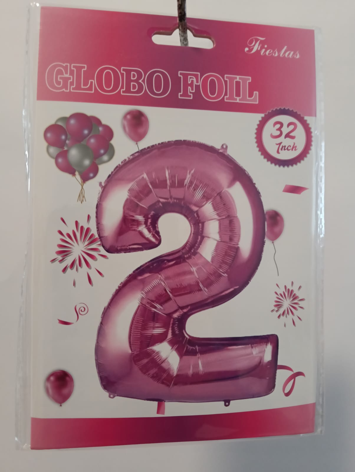 GLOBO DE NUMERO 2 32 PULGADAS (81.28CM) ROSA