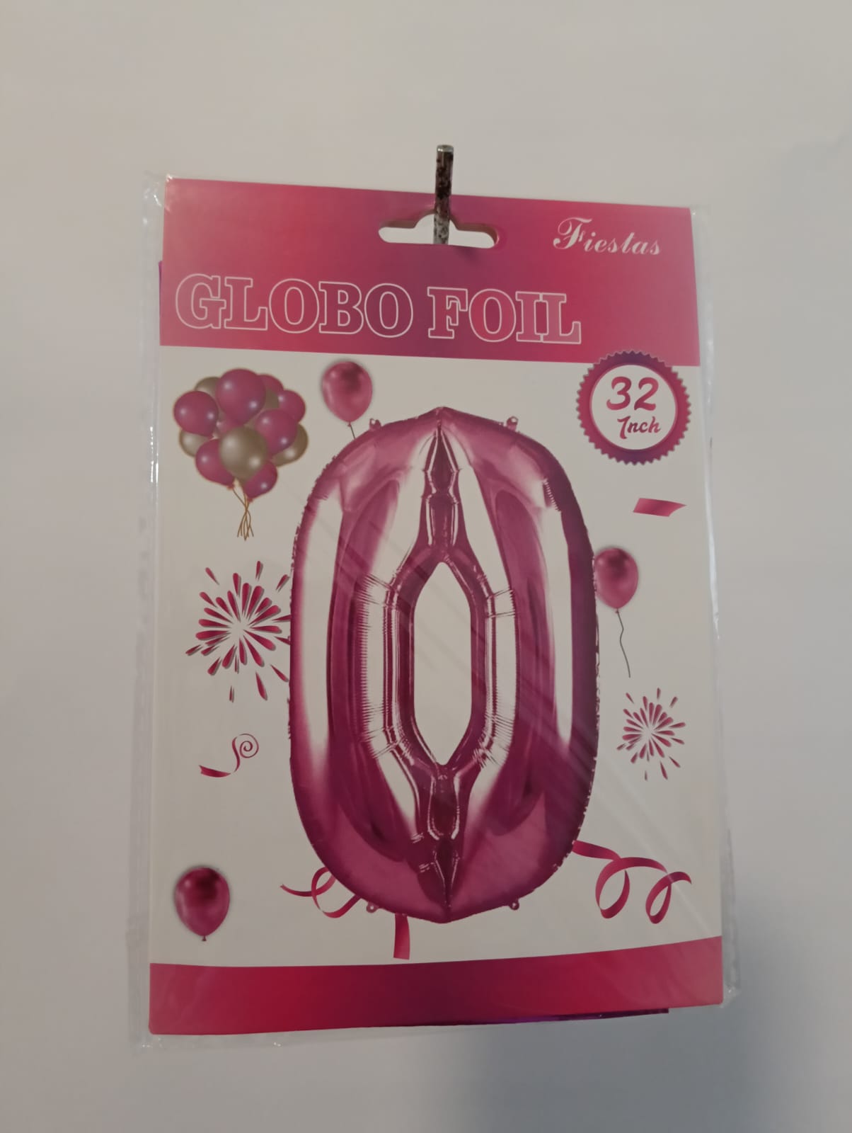 GLOBO DE NÚMERO  0 32 PULGADAS (81.28CM) ROSA