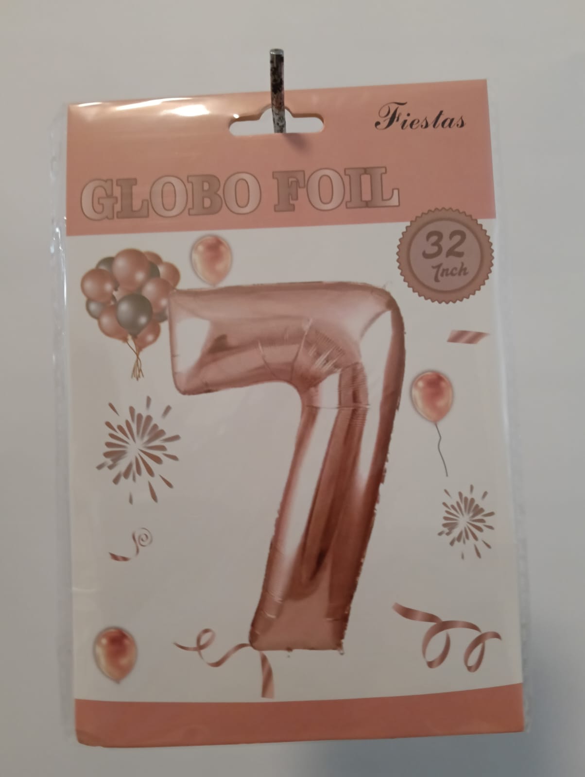 GLOBO DE NÚMERO 7 32 PULGADAS (81.28CM) ROSA ORO