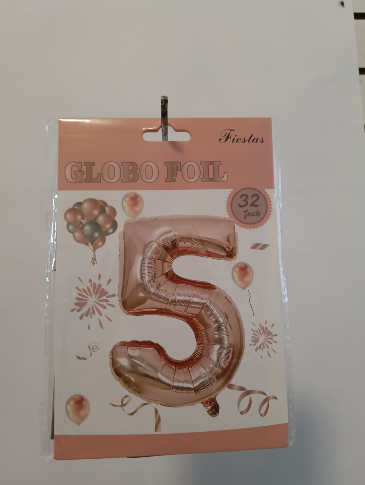 GLOBO DE NUMERO 5 32 PULGADAS (81.28CM) ROSA ORO