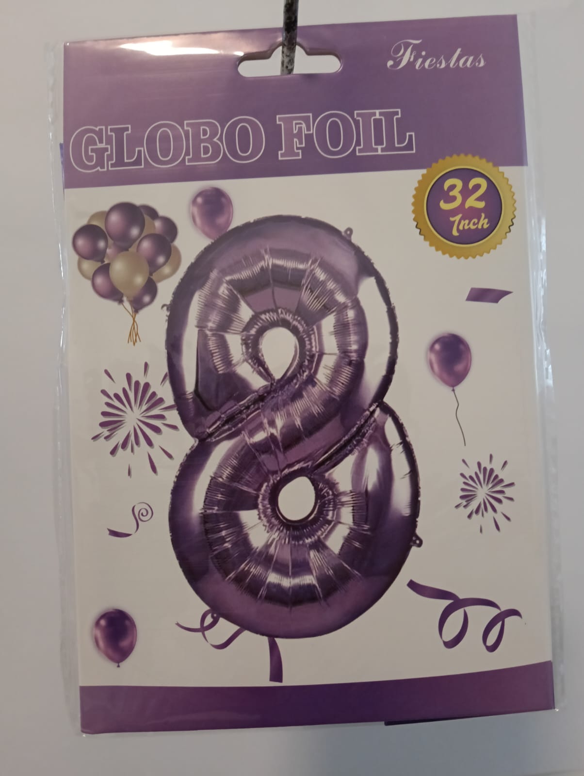GLOBO DE NÚMERO 8 32 PULGADAS (81.28CM) MORADO