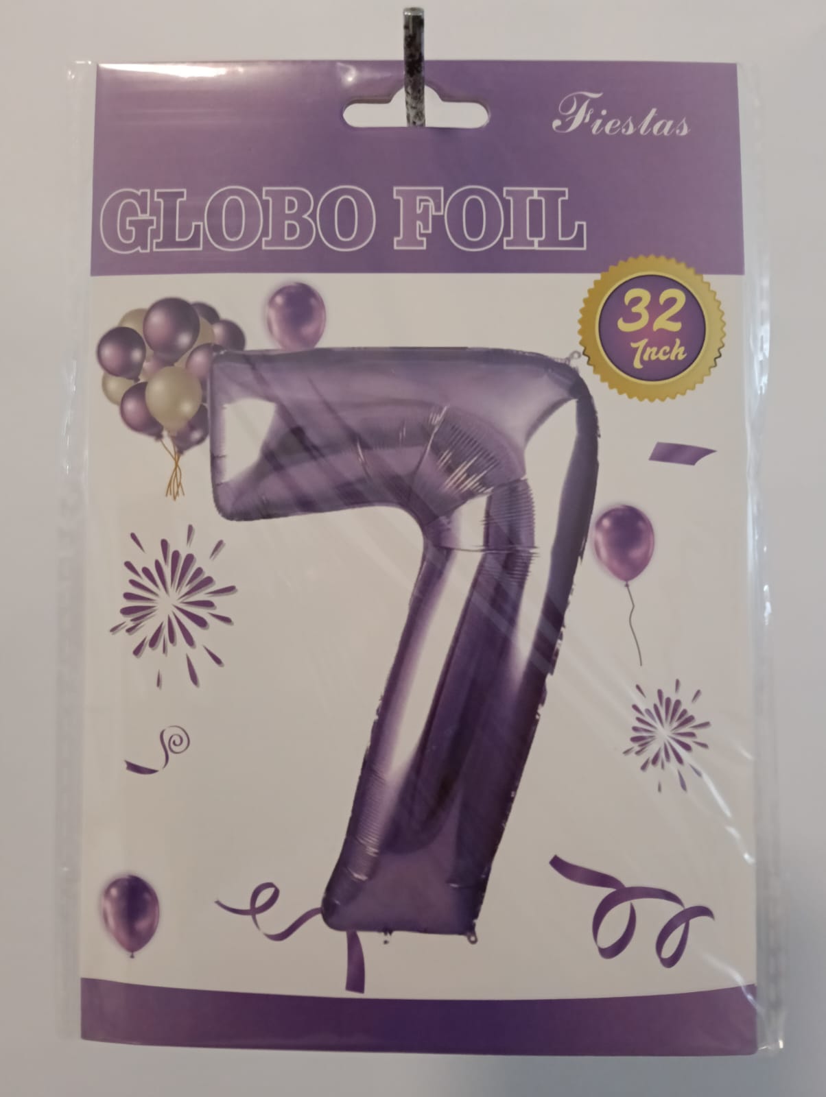 GLOBO DE NÚMERO 7 32 PULGADAS (81.28CM) MORADO