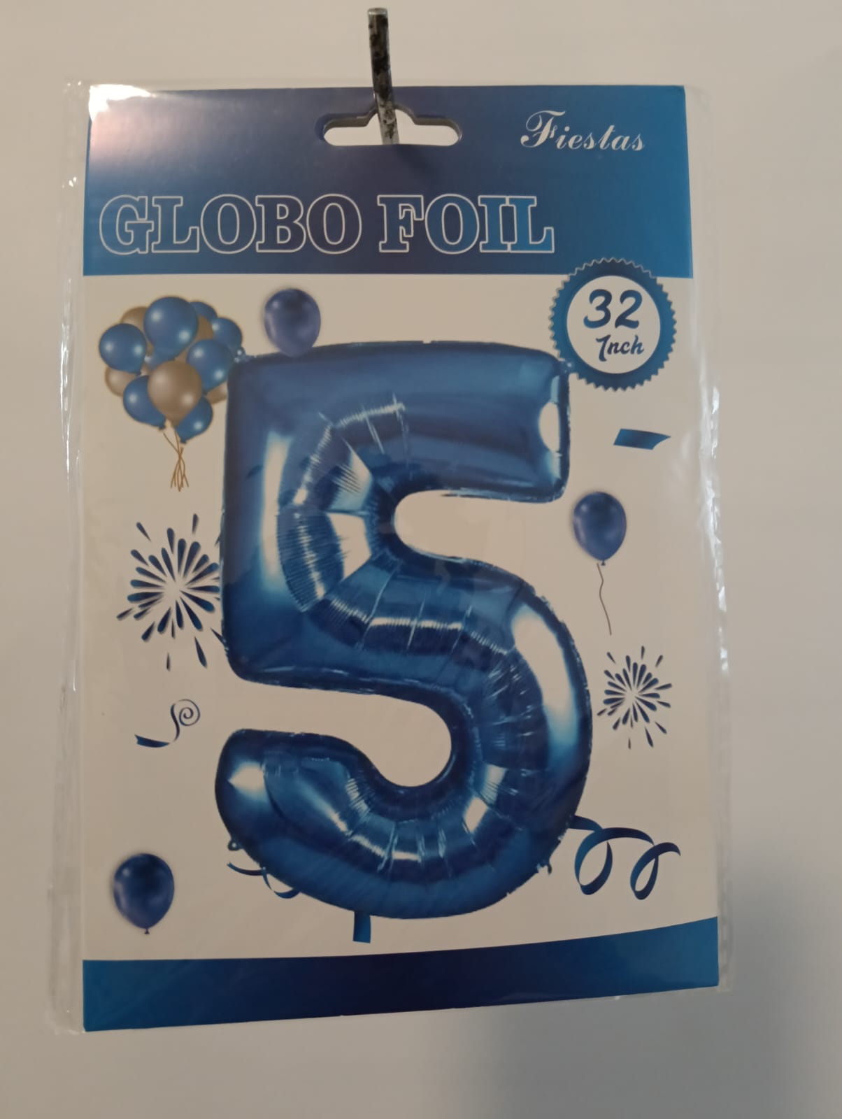 GLOBO DE NUMERO 5 32 PULGADAS (81.28CM) AZUL