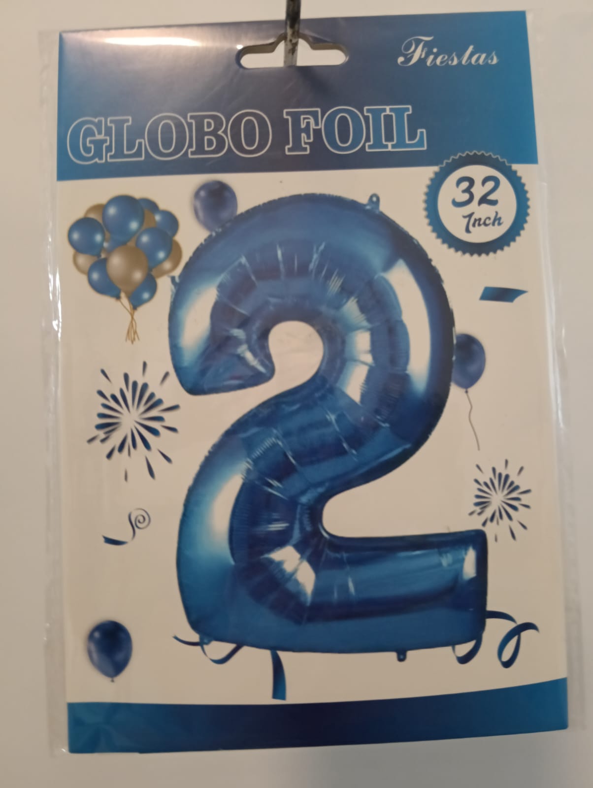 GLOBO DE NÚMERO  2 32 PULGADAS (81.28CM) AZUL