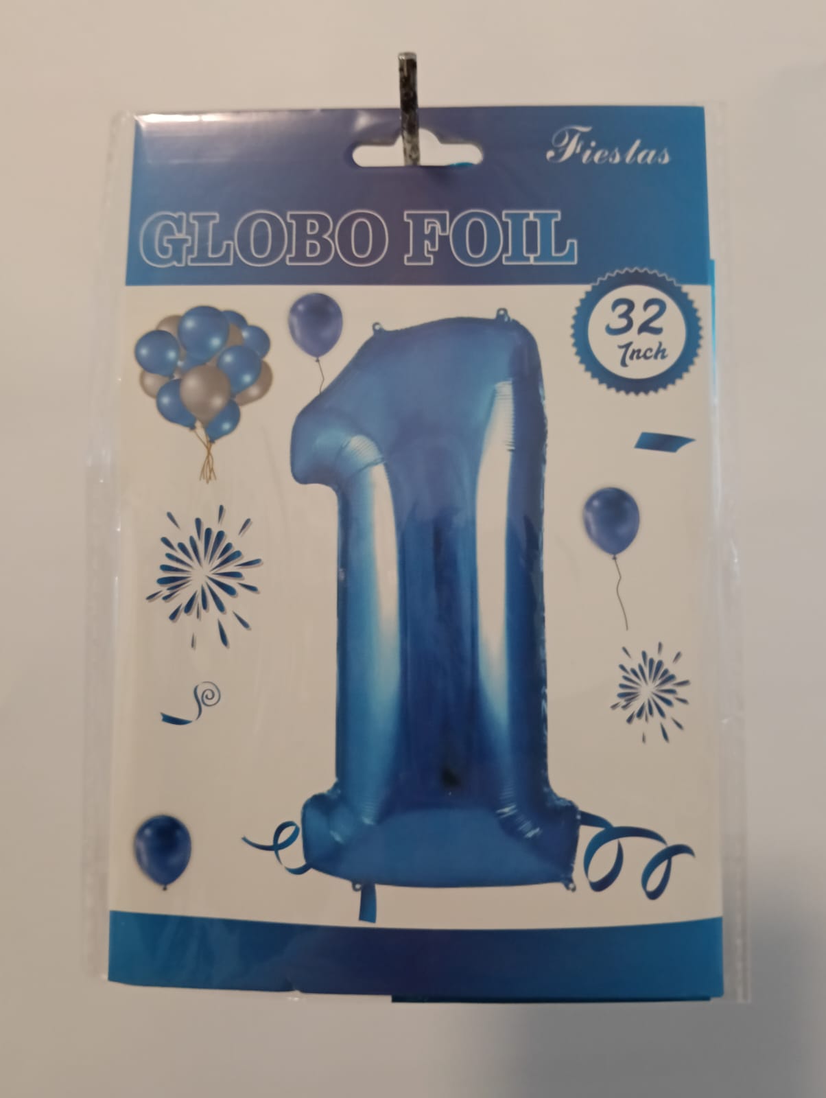 GLOBO DE NÚMERO  1 32 PULGADAS (81.28CM) AZUL