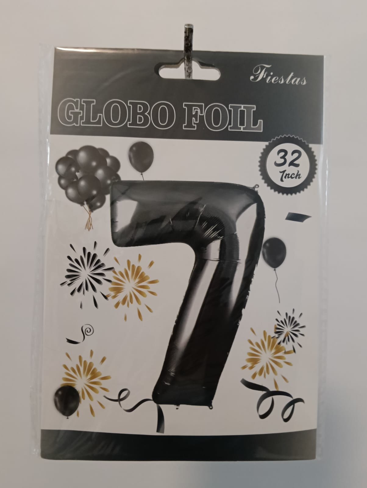 GLOBO DE NUMERO 7 32 PULGADAS (81.28CM) NEGRO