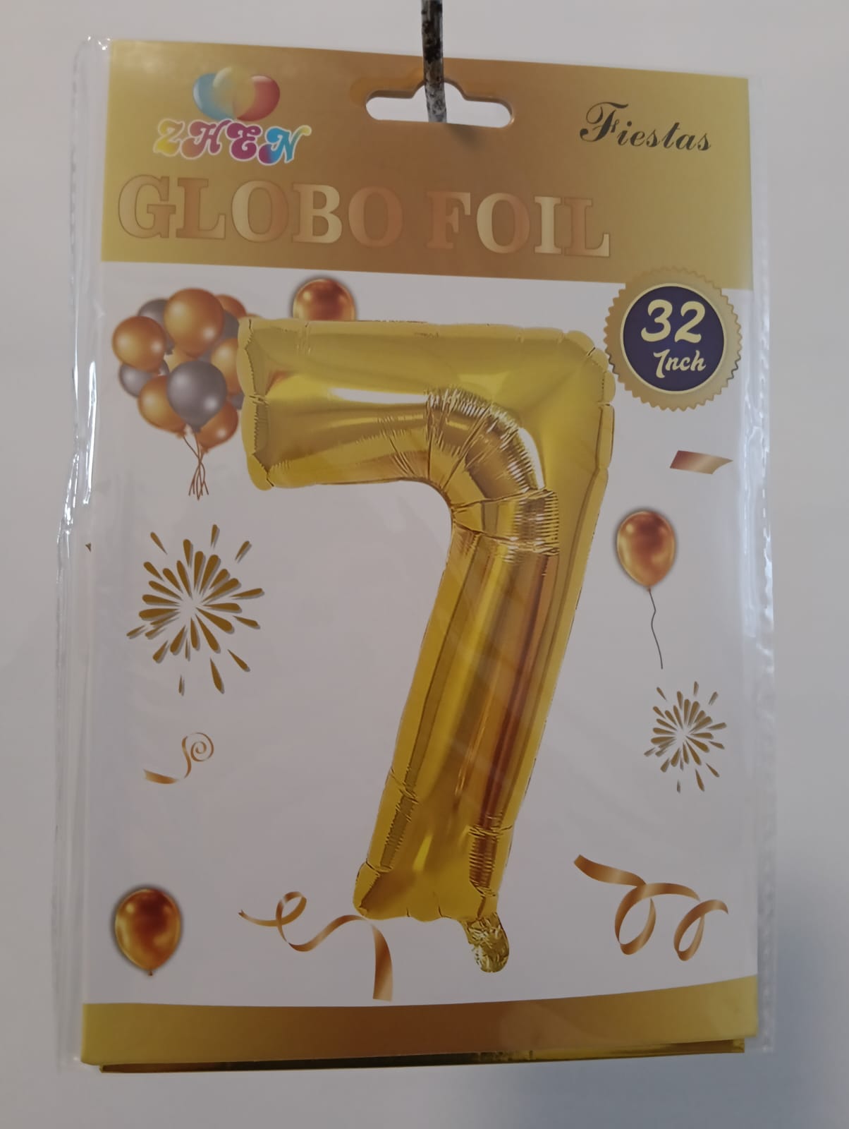GLOBO DE NÚMERO 7 32 PULGADAS (81.28CM) DORADO