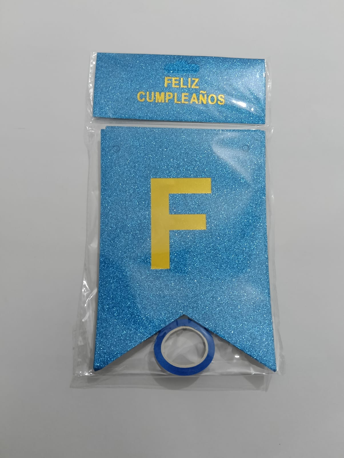LETRERO FELIZ CUMPLEAÑOS HOLOGRÁFICO AZUL