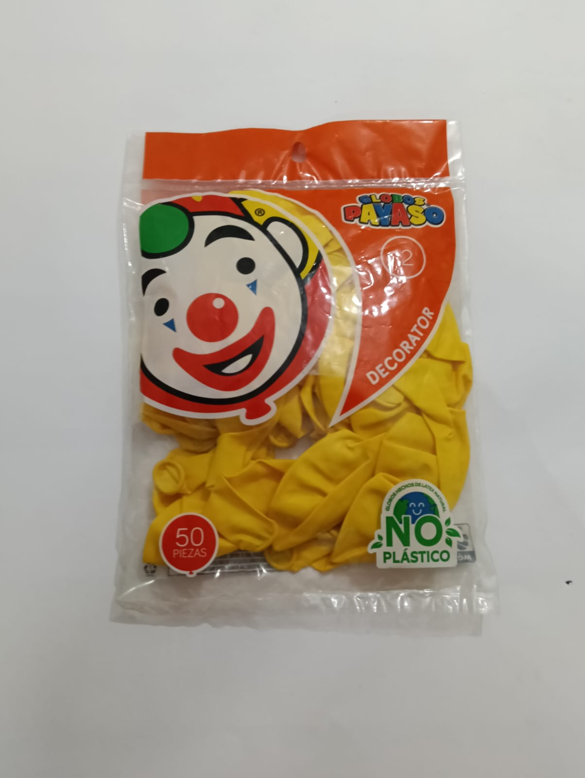 GLOBO PAYASO #12 AMARILLO (CANARIO DECORATIVO)  50 PZAS