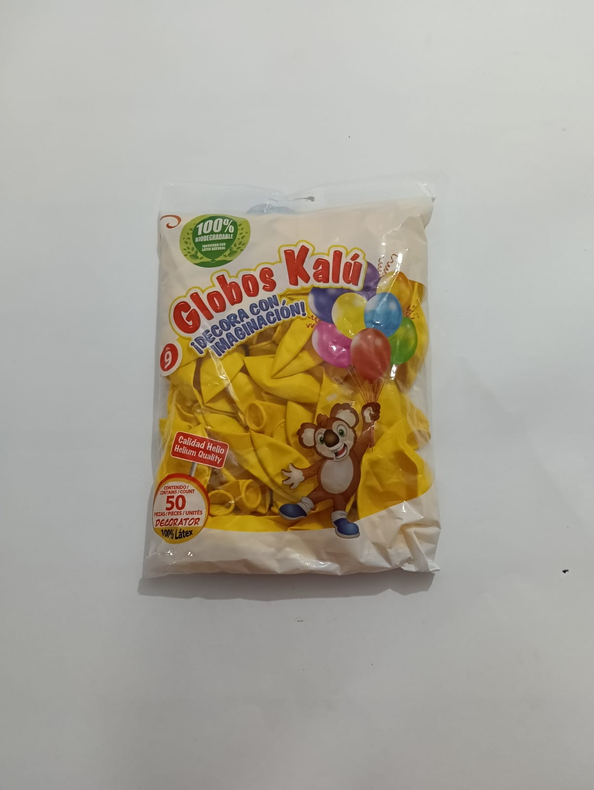 GLOBO KALU # 9 AMARILLO 50 PZAS