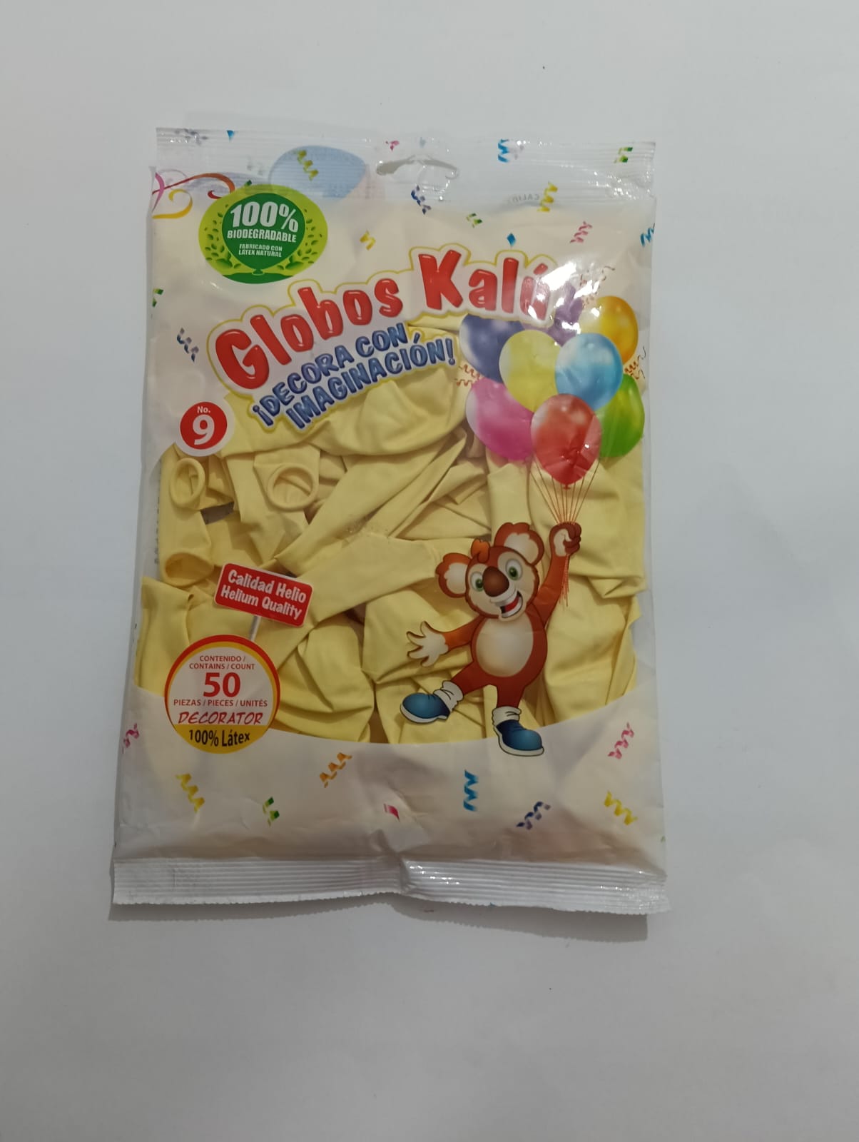 GLOBO KALU # 9 AMARILLO MC 50 PZAS