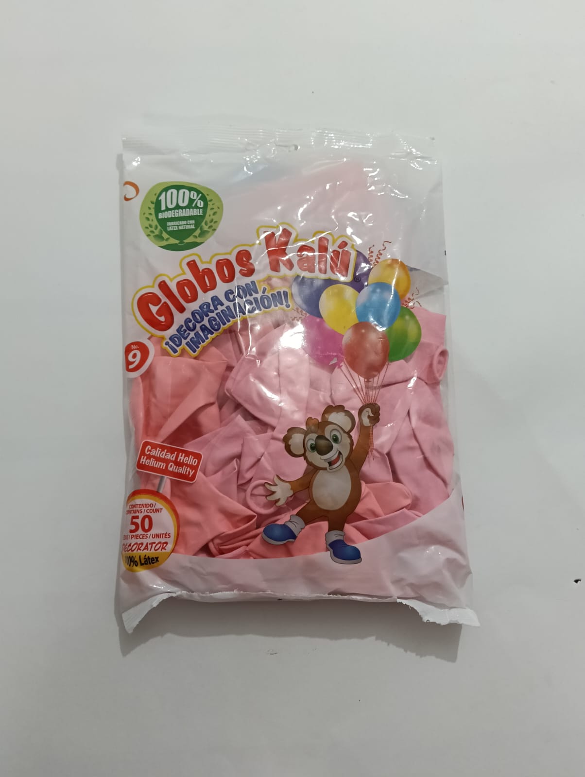 GLOBO KALU # 9 ROSA PASTEL 50 PZAS