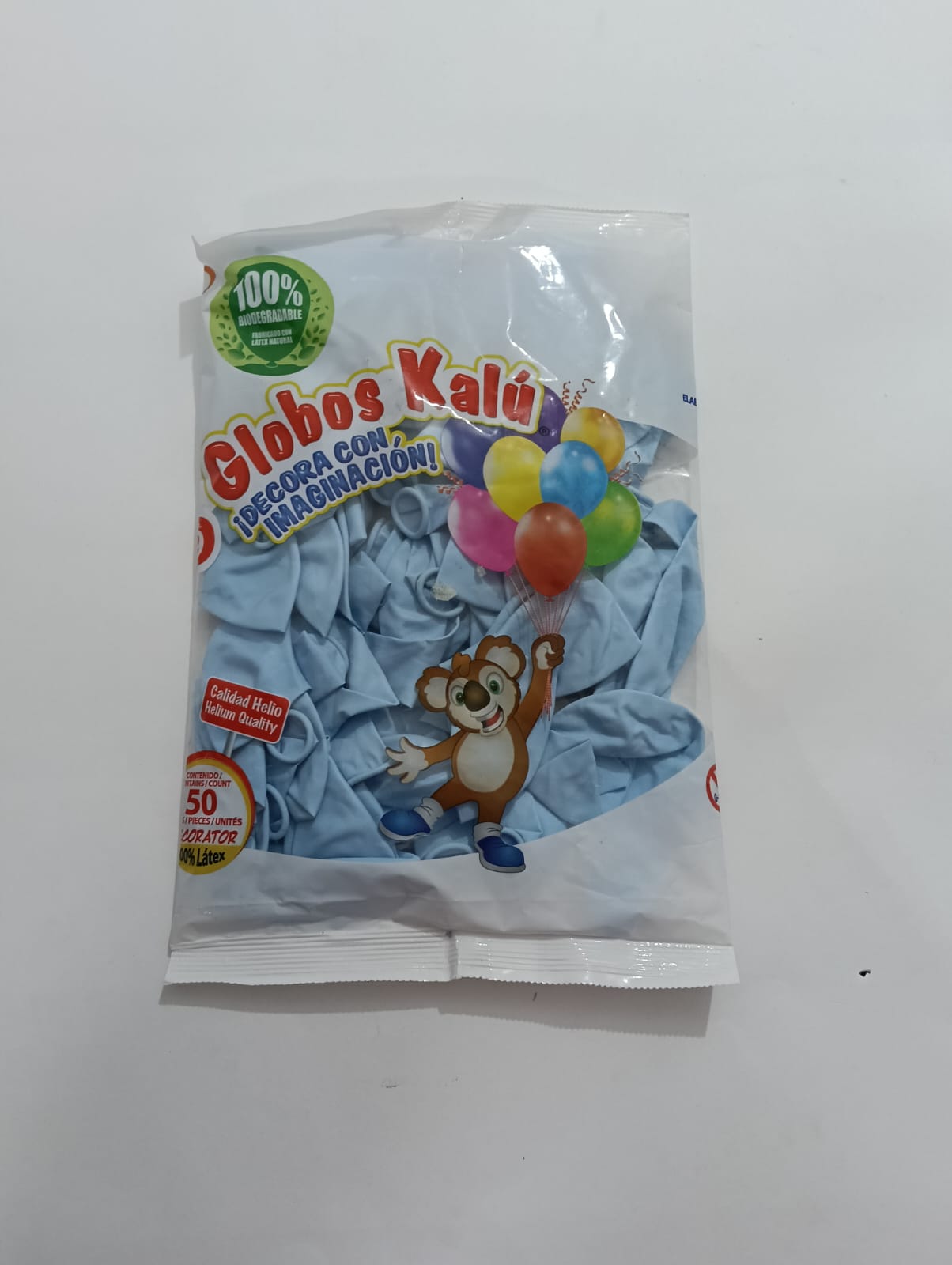 GLOBO KALU # 9 AZUL PASTEL (MC) 50 PZAS
