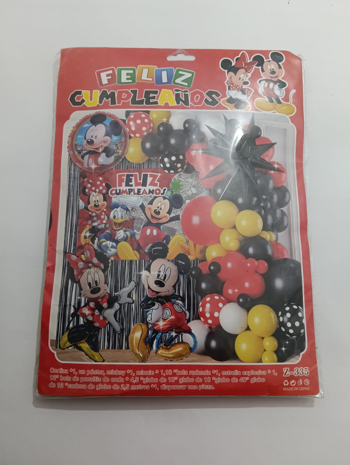 MICKEY MOUSE ARCO COMPLETO PERSONAJE (ROJO, AMARILLO, NEGRO)